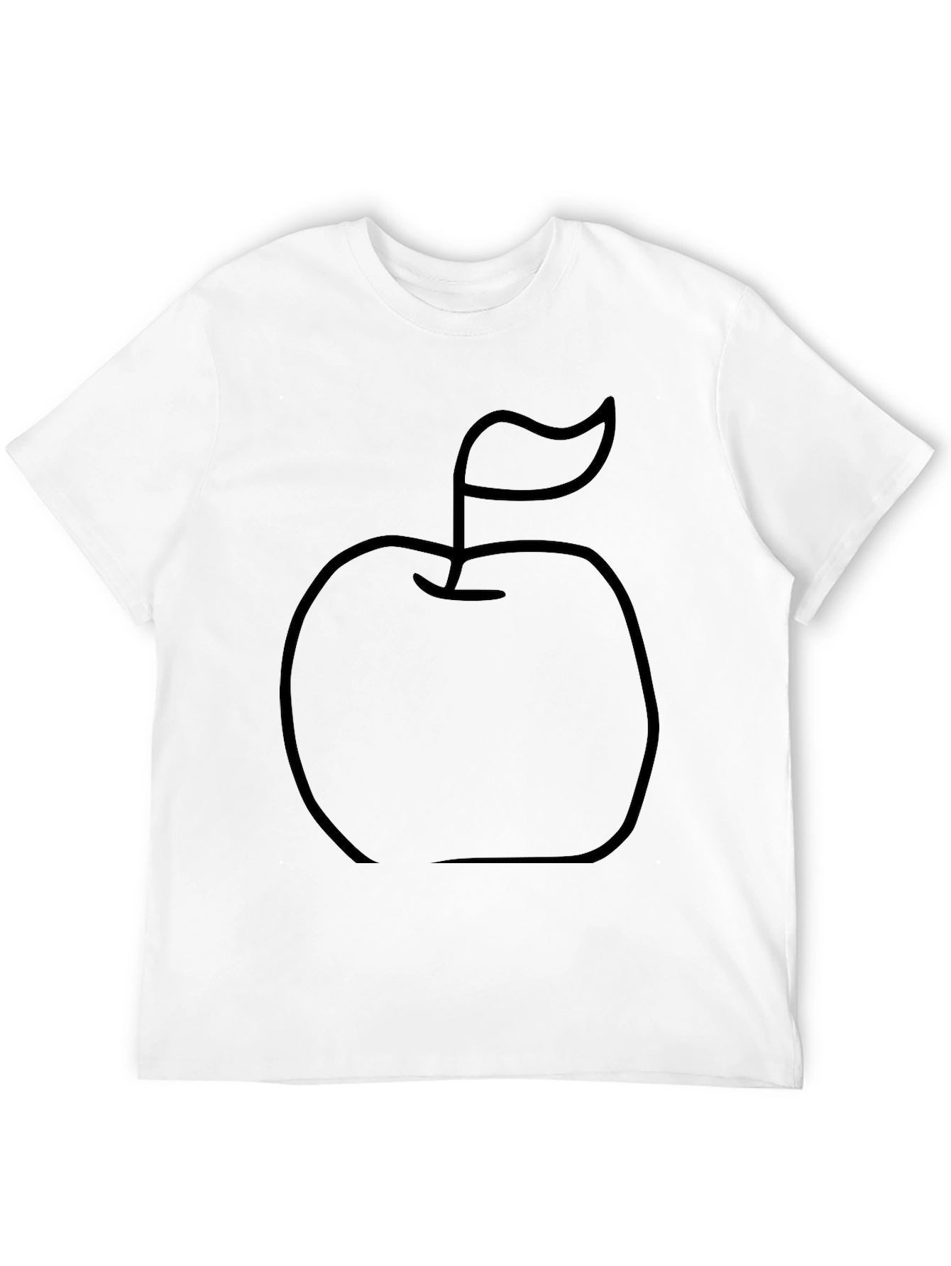 Black Apple Outline Graphic T-Shirt