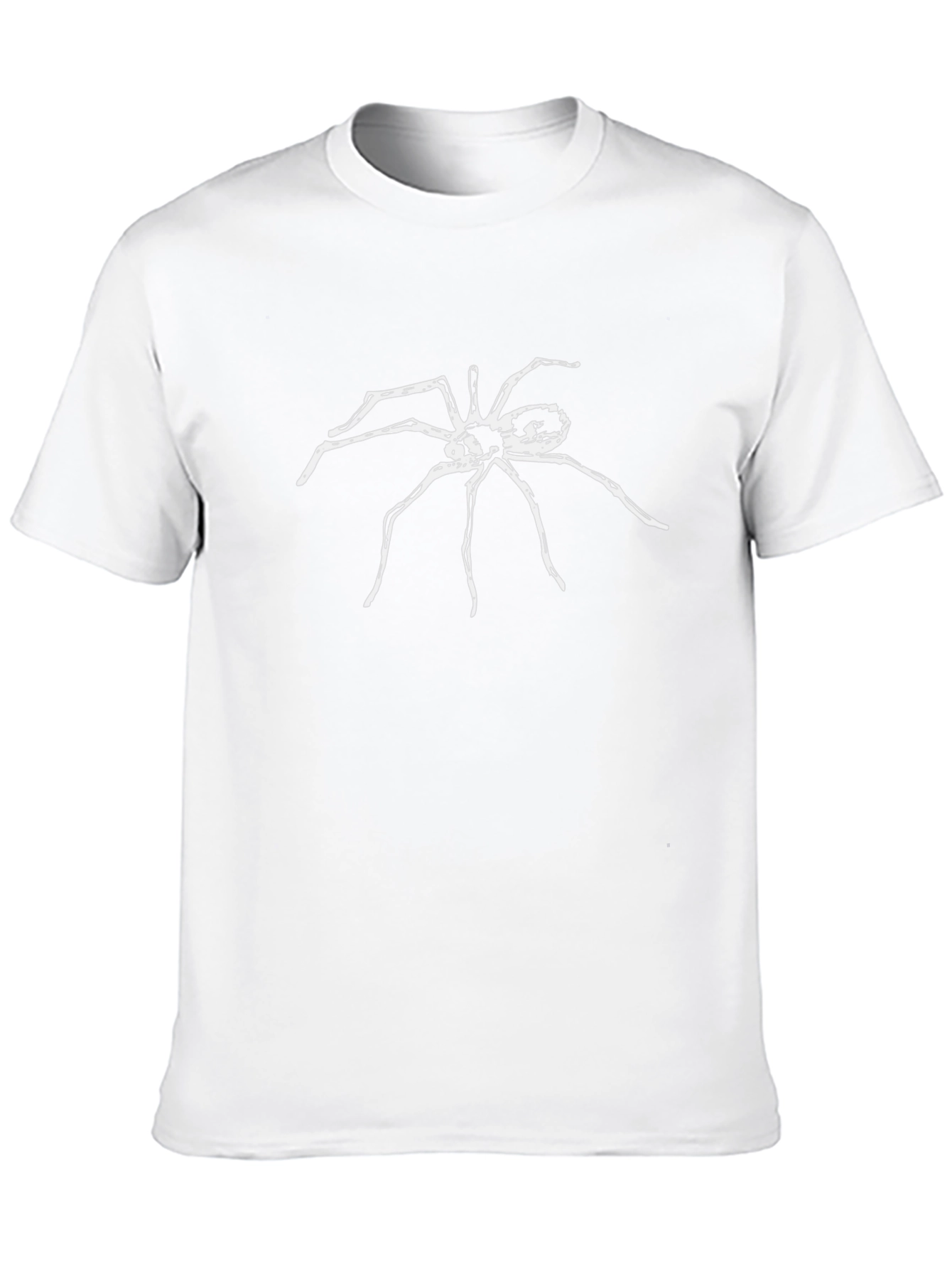 Black T-Shirt with White Spider Design