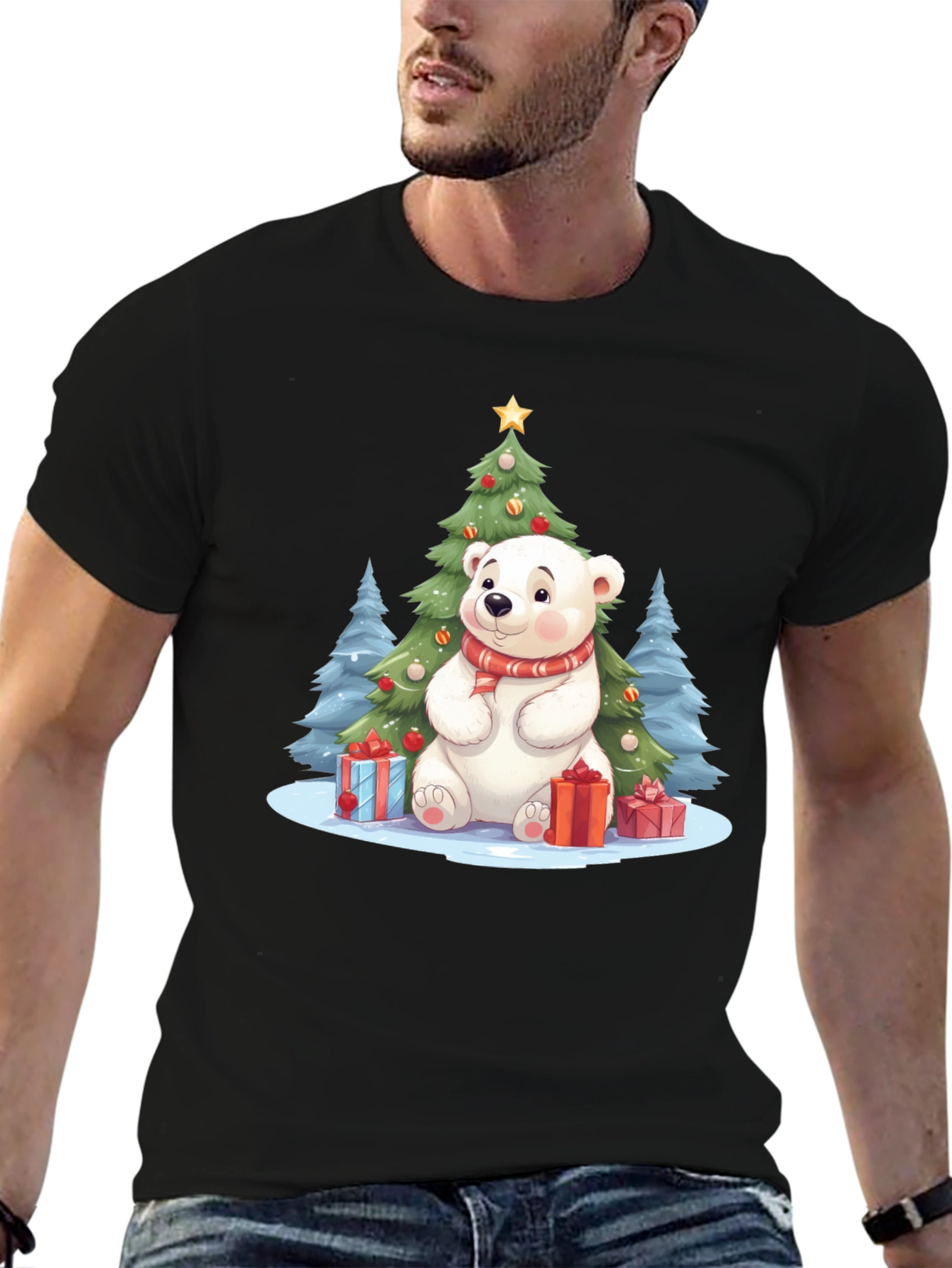 Festive Polar Bear Christmas T-Shirt
