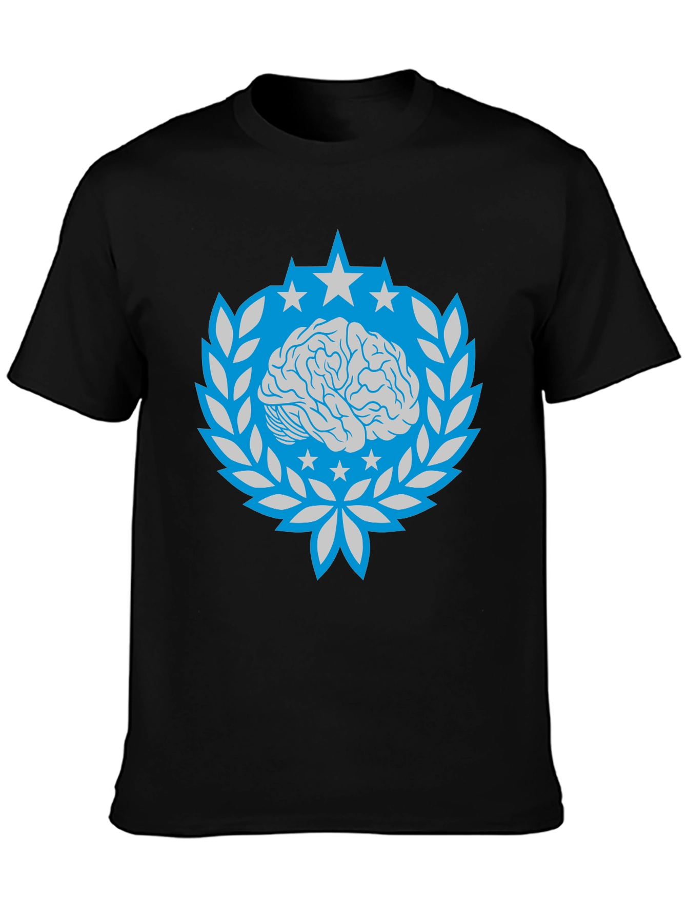 Brain Star Laurel Wreath Graphic Tee - Black