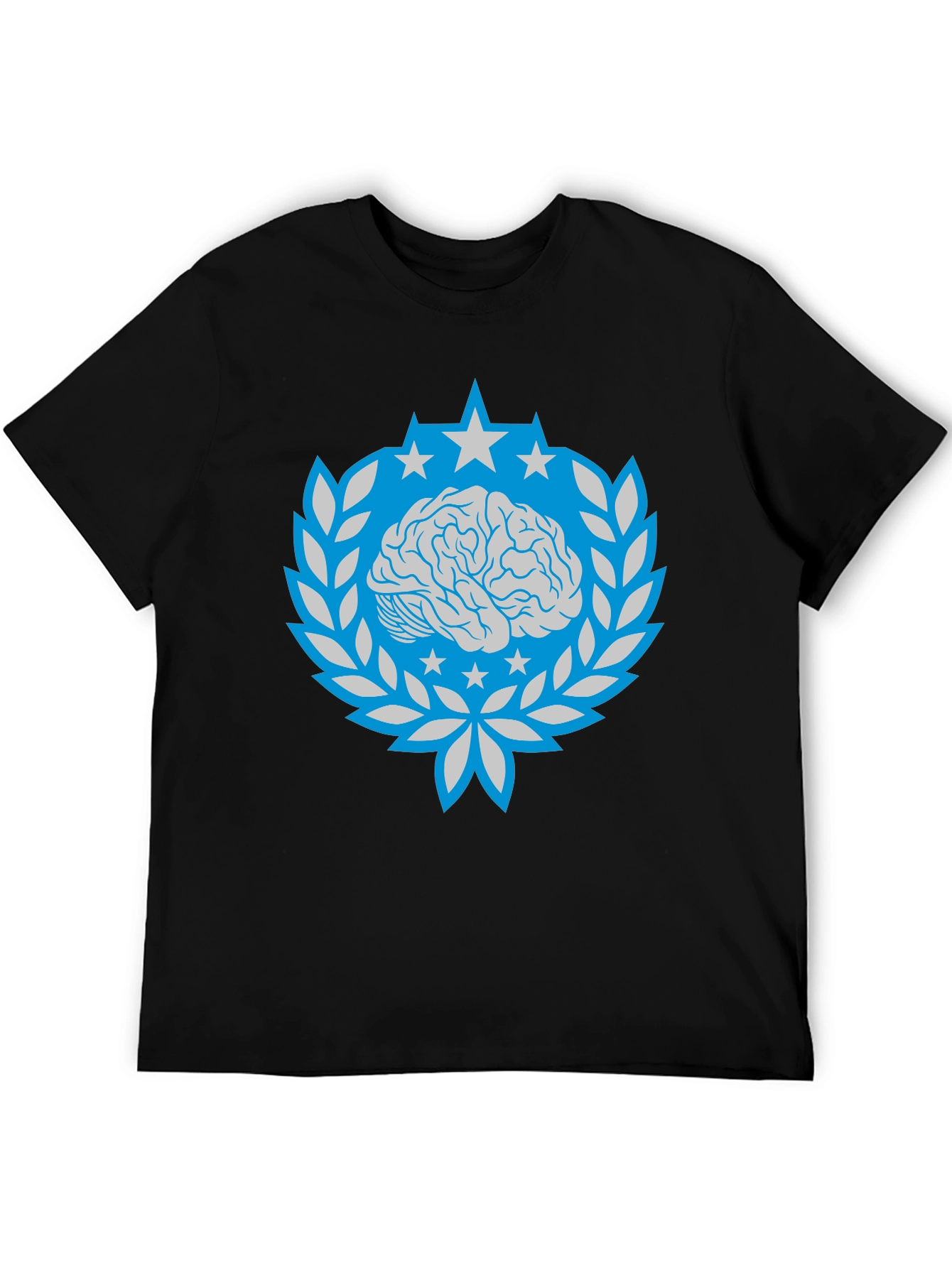 Brain Star Laurel Wreath Graphic Tee - Black