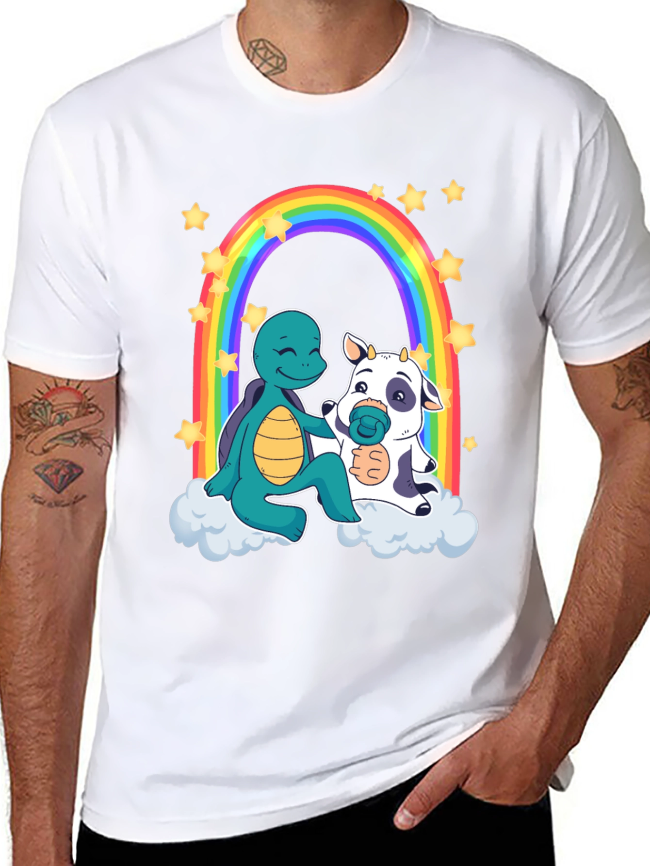 Turtle & Cow Rainbow T-Shirt