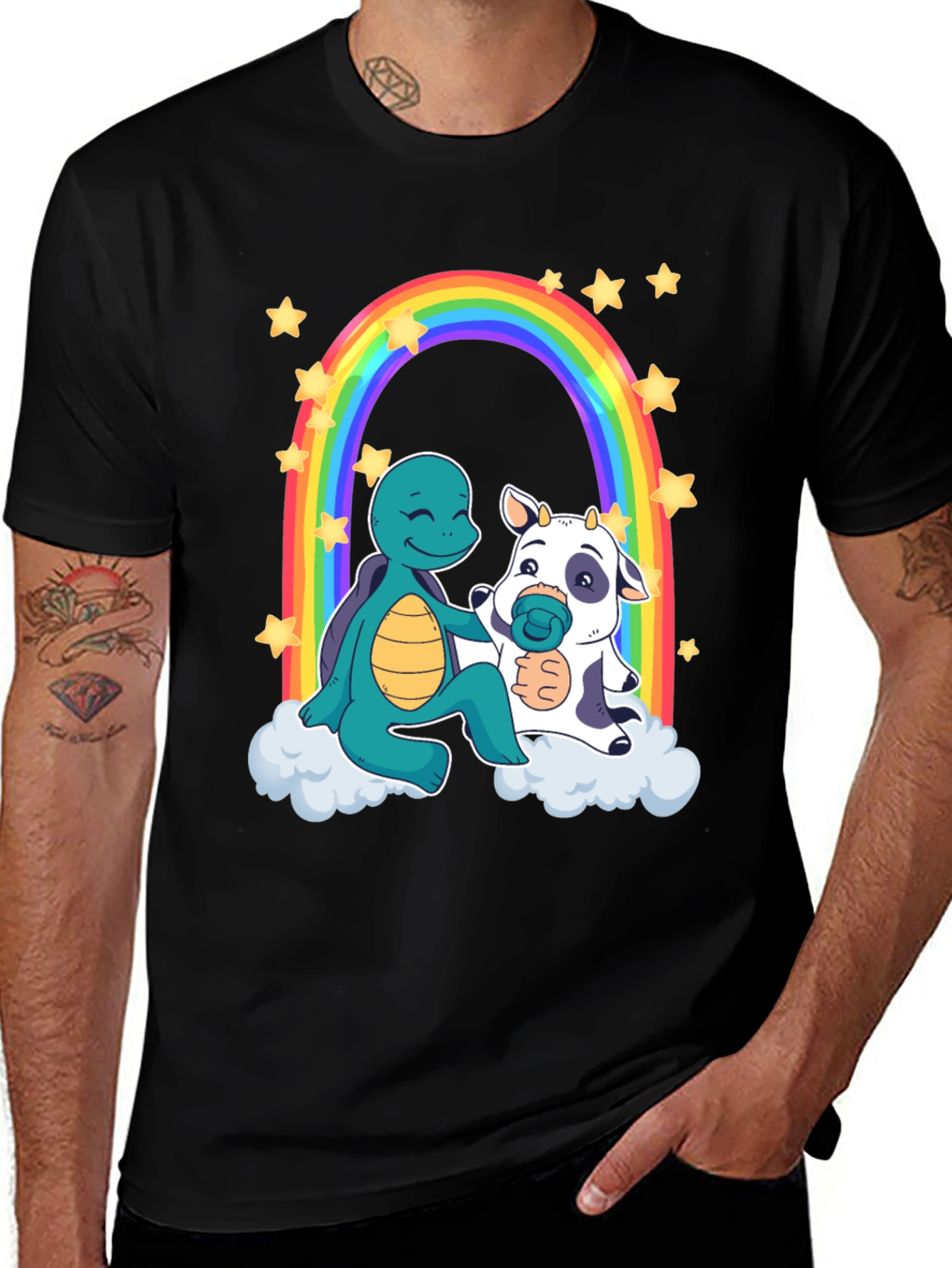 Turtle & Cow Rainbow T-Shirt