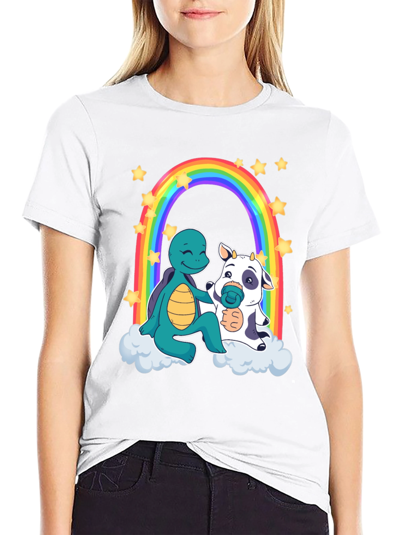 Turtle & Cow Rainbow T-Shirt