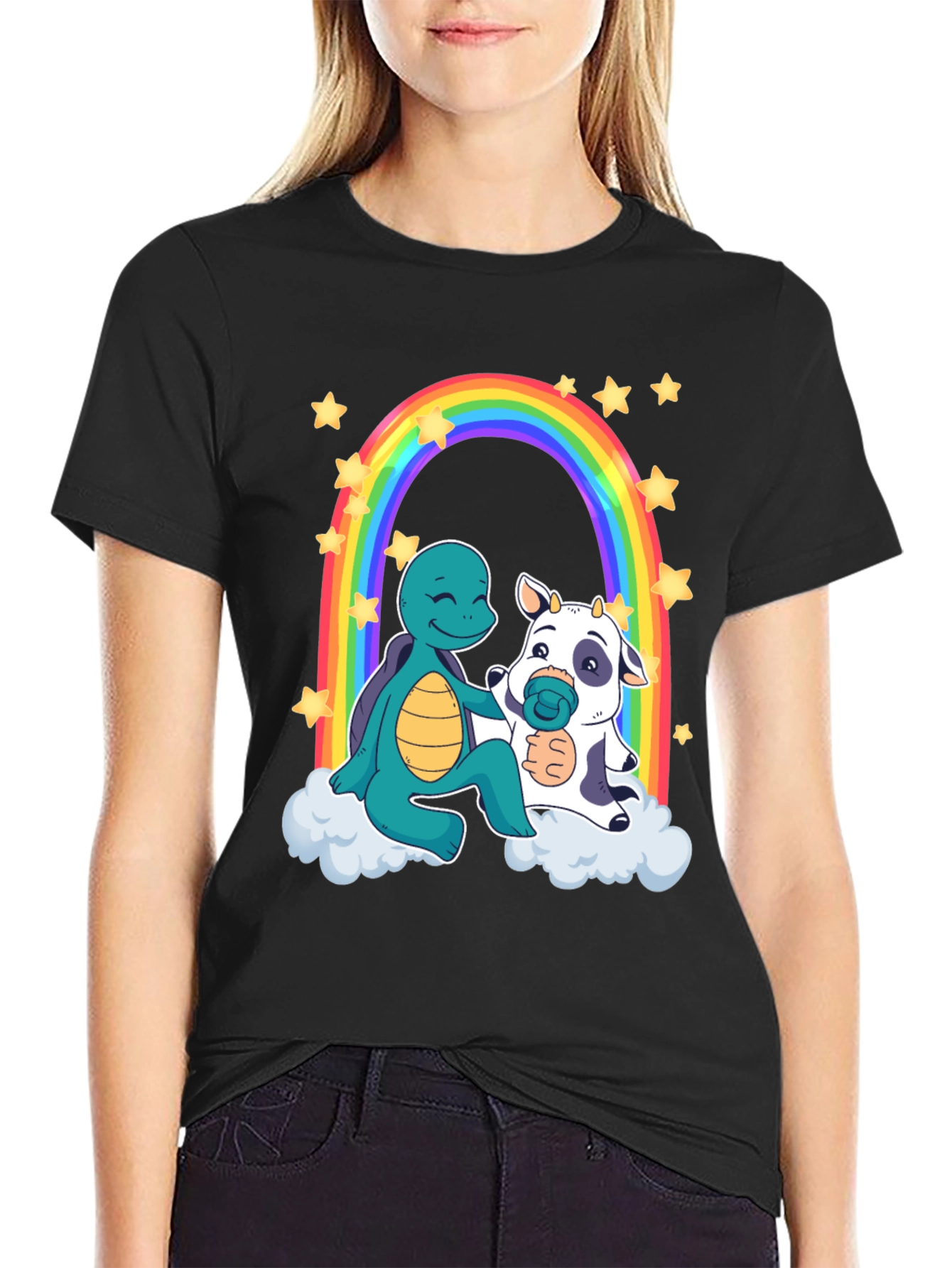 Turtle & Cow Rainbow T-Shirt