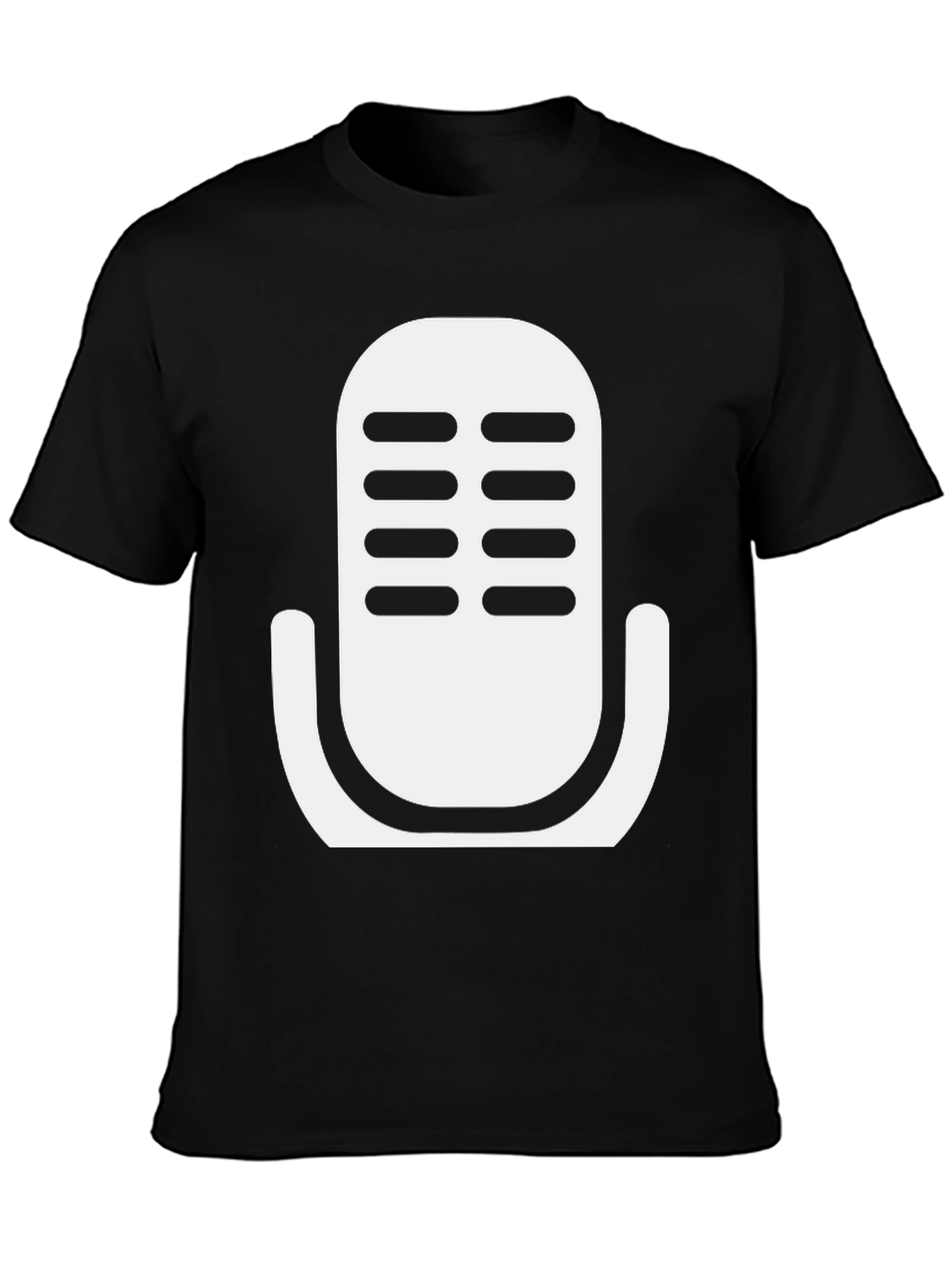 Retro Microphone Graphic T-Shirt - Classic Black Tee