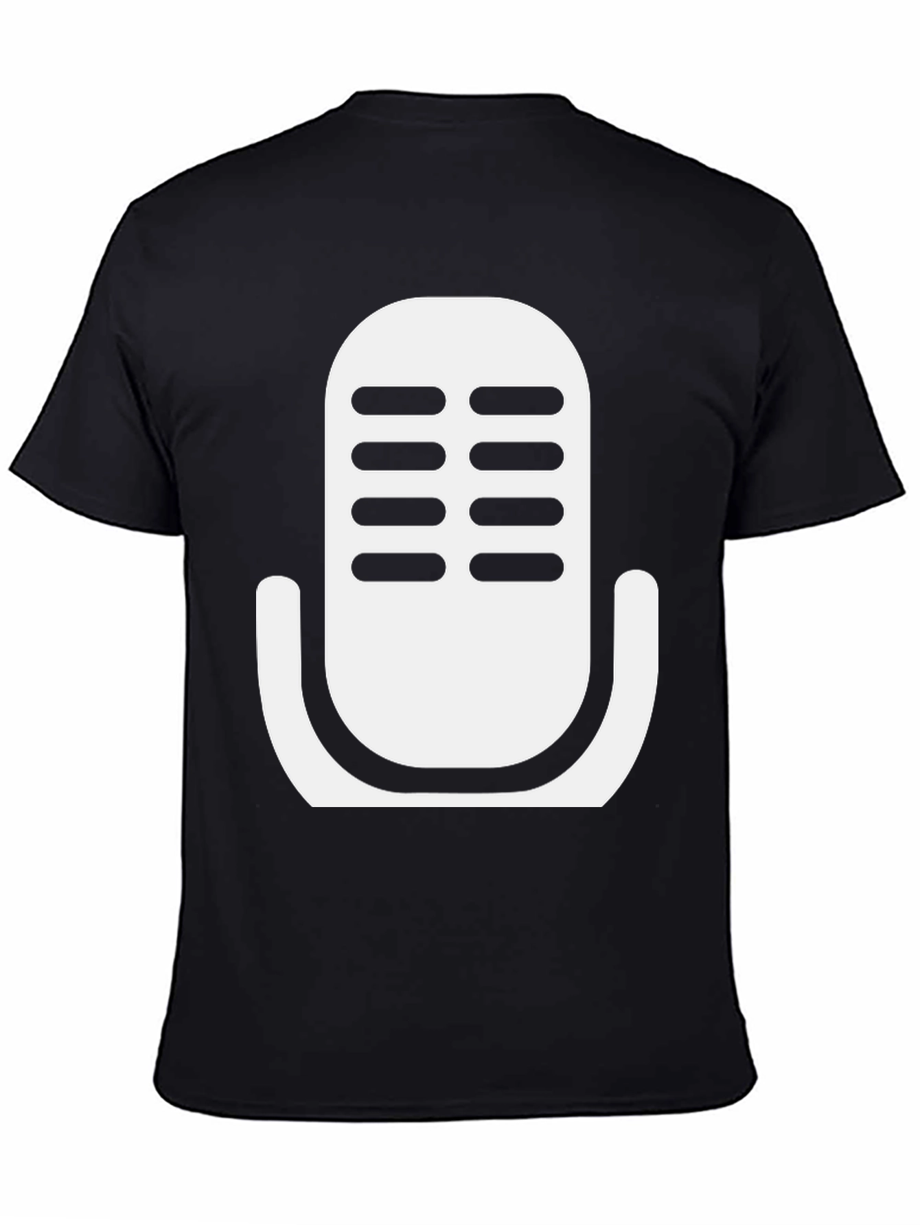 Retro Microphone Graphic T-Shirt - Classic Black Tee