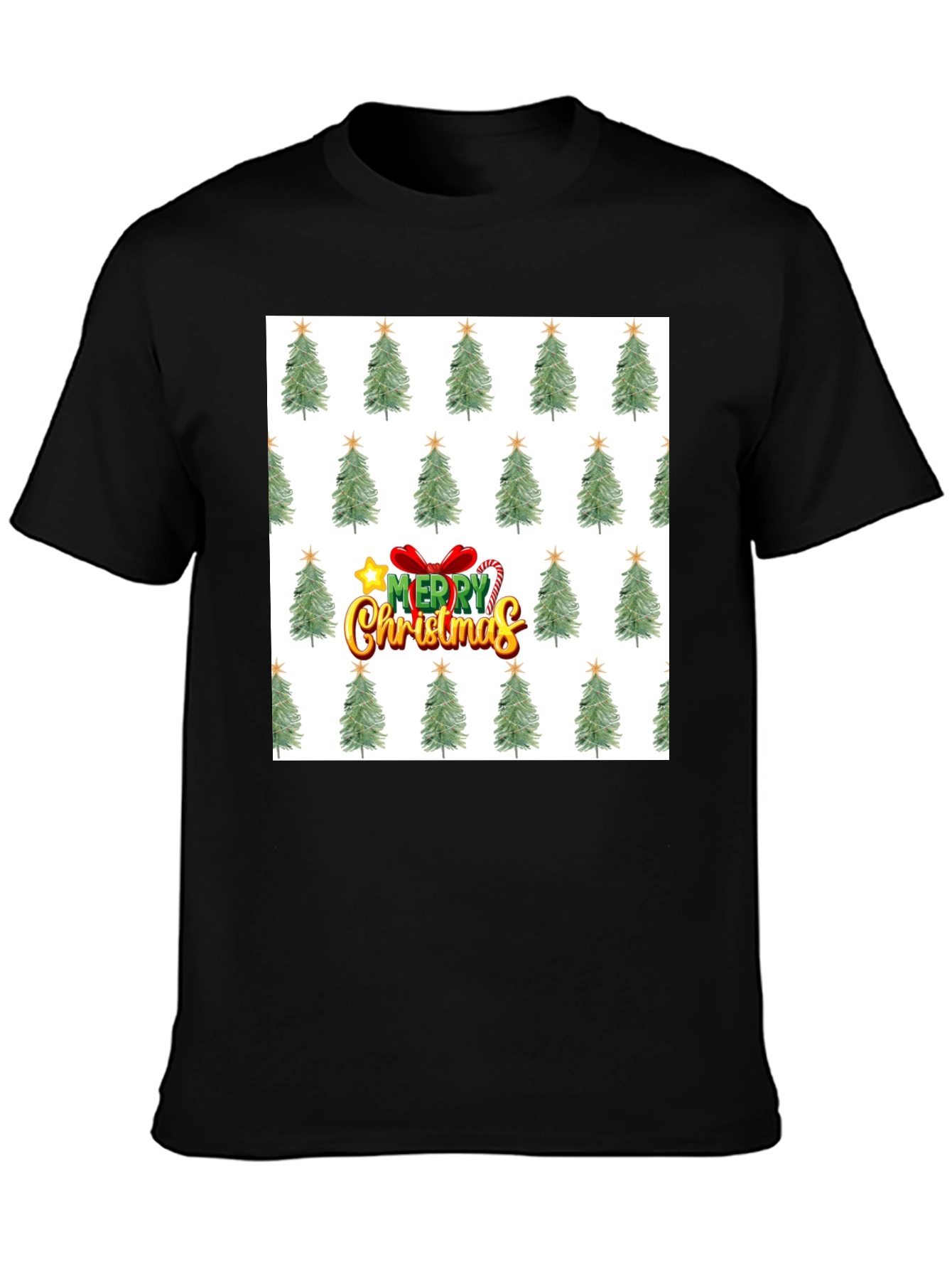 Christmas Tree Patterned T-Shirt