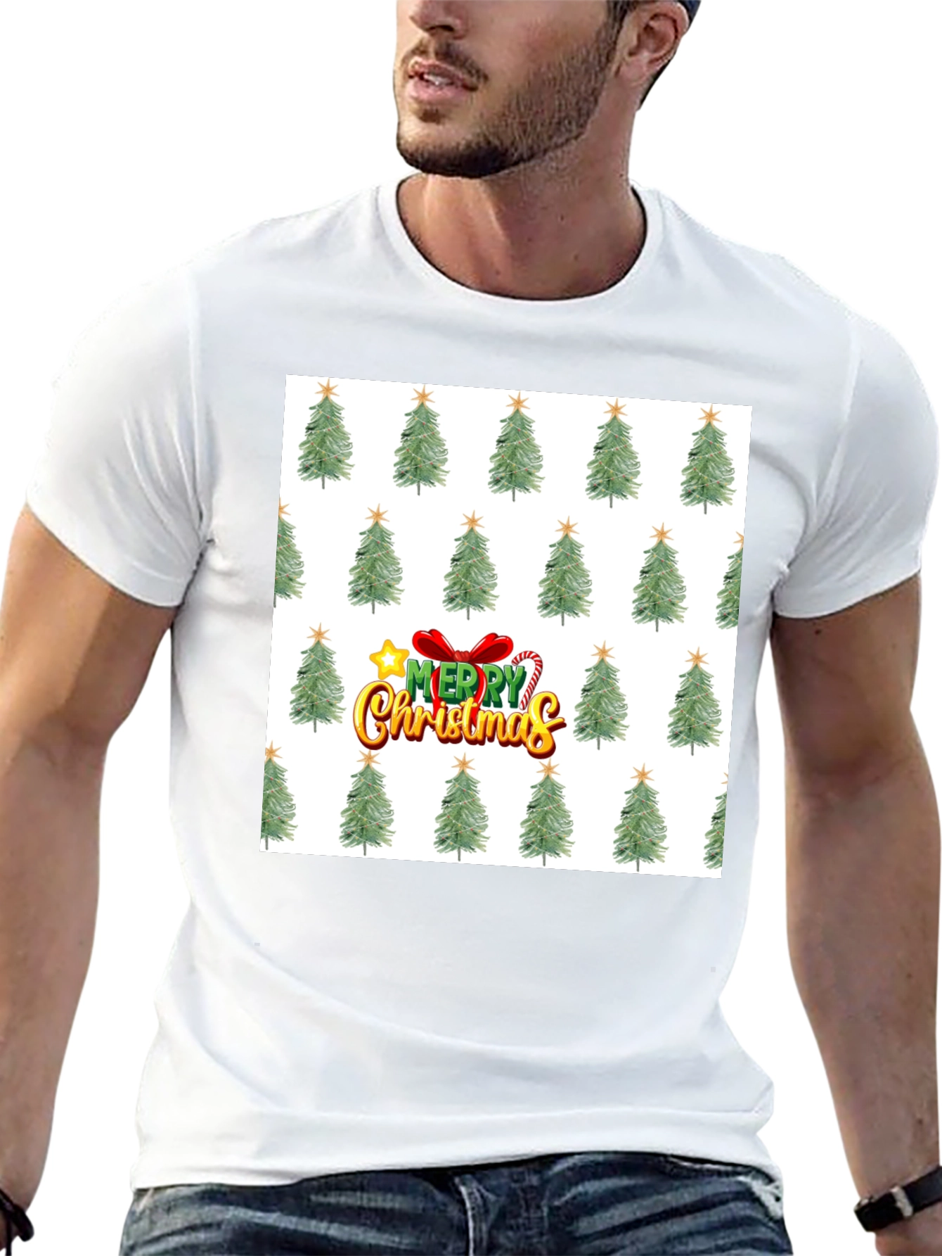 Christmas Tree Patterned T-Shirt