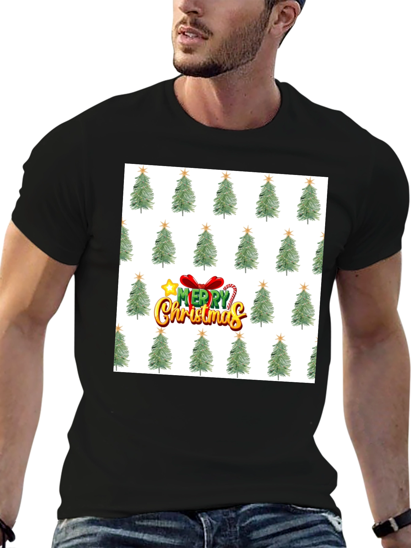 Christmas Tree Patterned T-Shirt