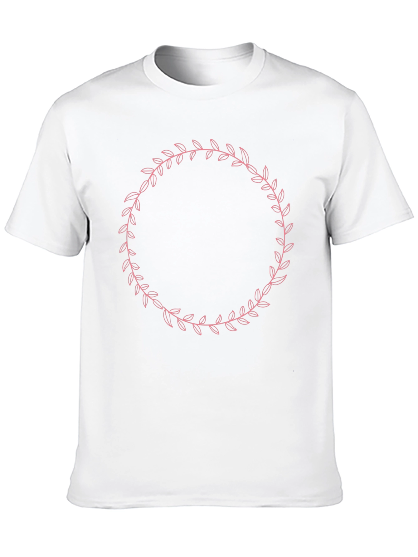 Elegant Leaf Wreath Graphic Tee - Unisex Black Shirt