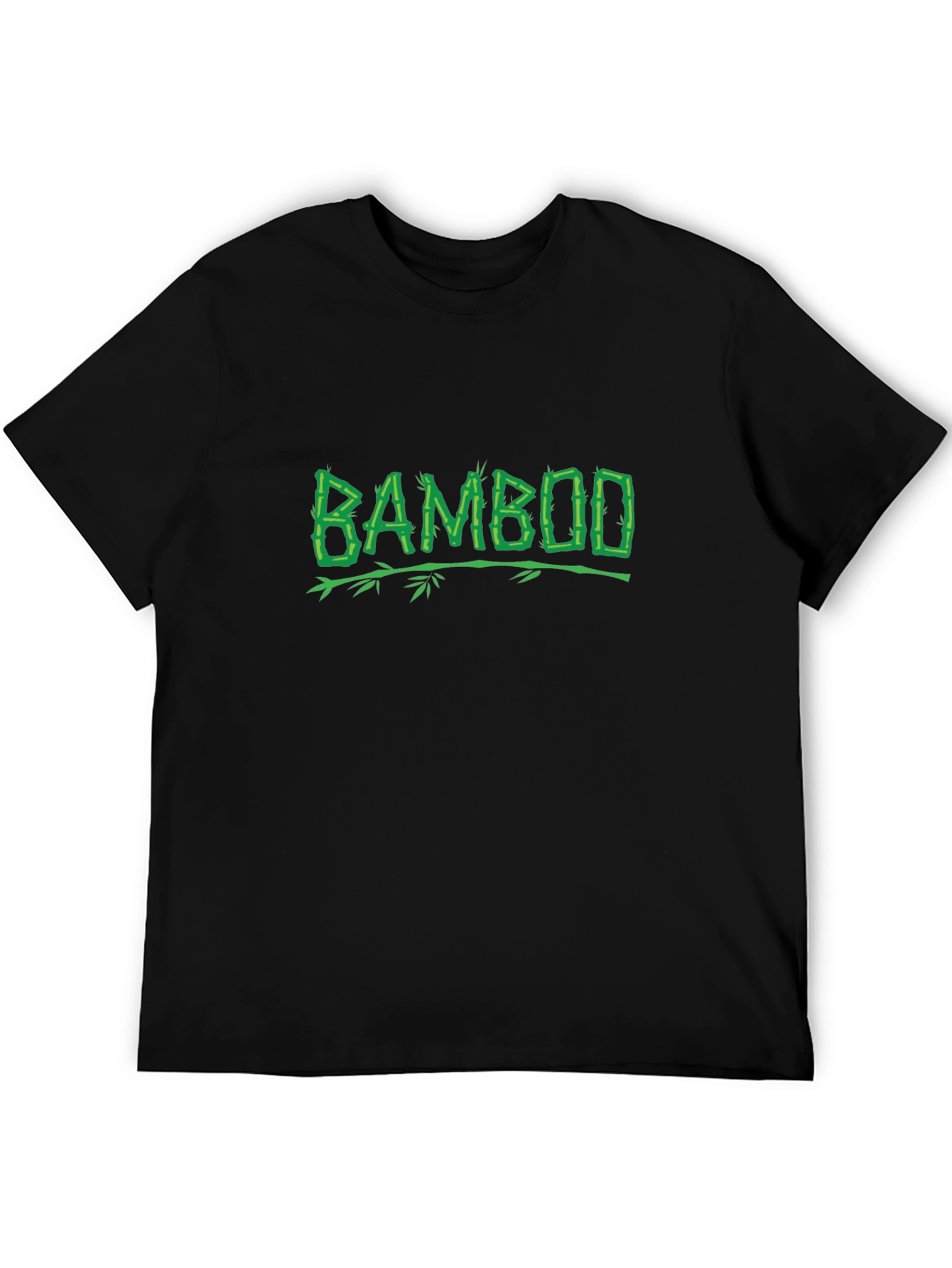 Bamboo Graphic Print Black T-Shirt