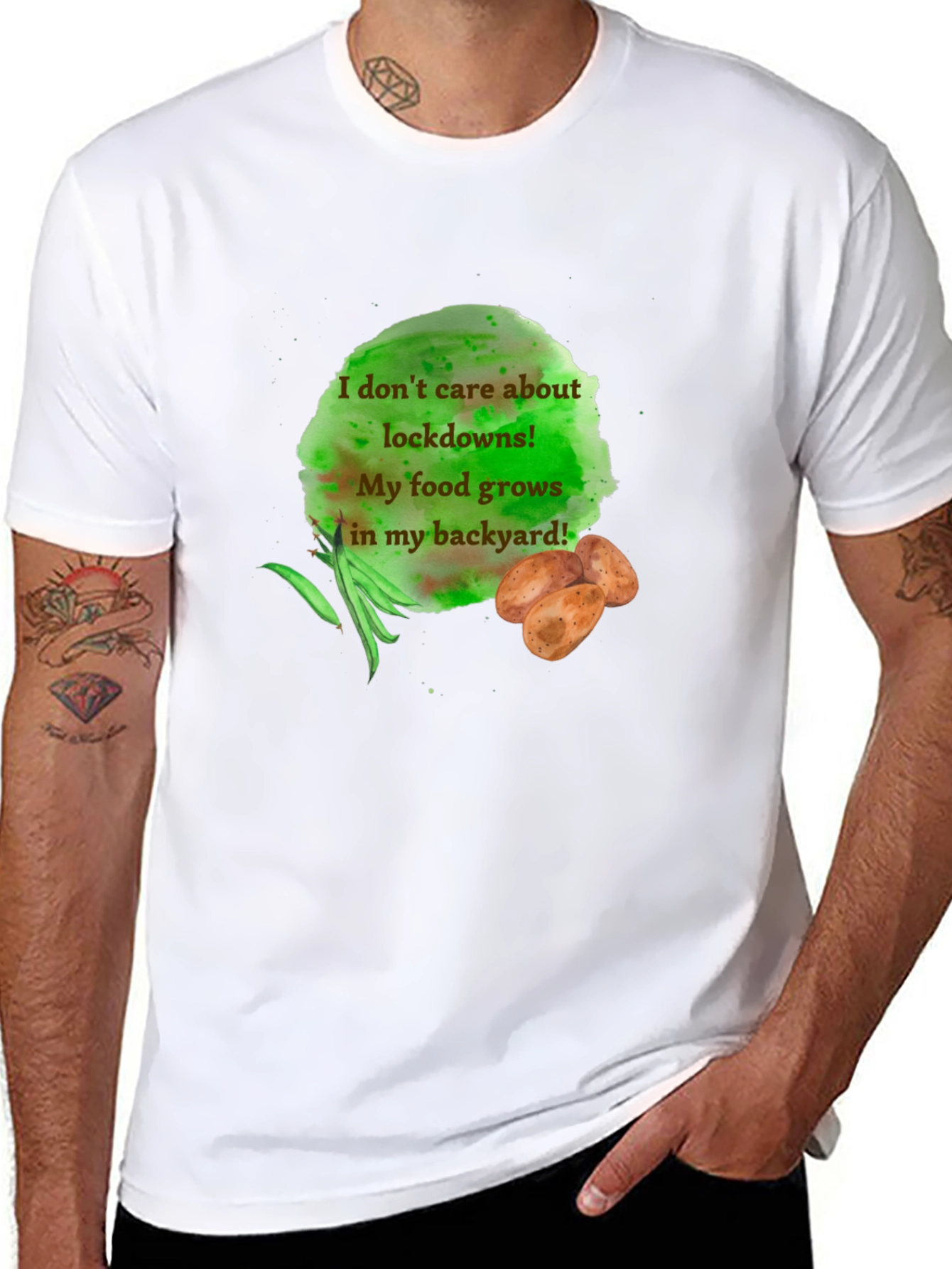Backyard Food T-Shirt: Lockdown Garden Humor Tee
