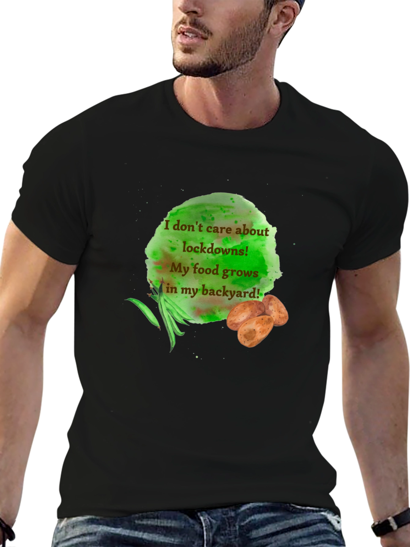 Backyard Food T-Shirt: Lockdown Garden Humor Tee