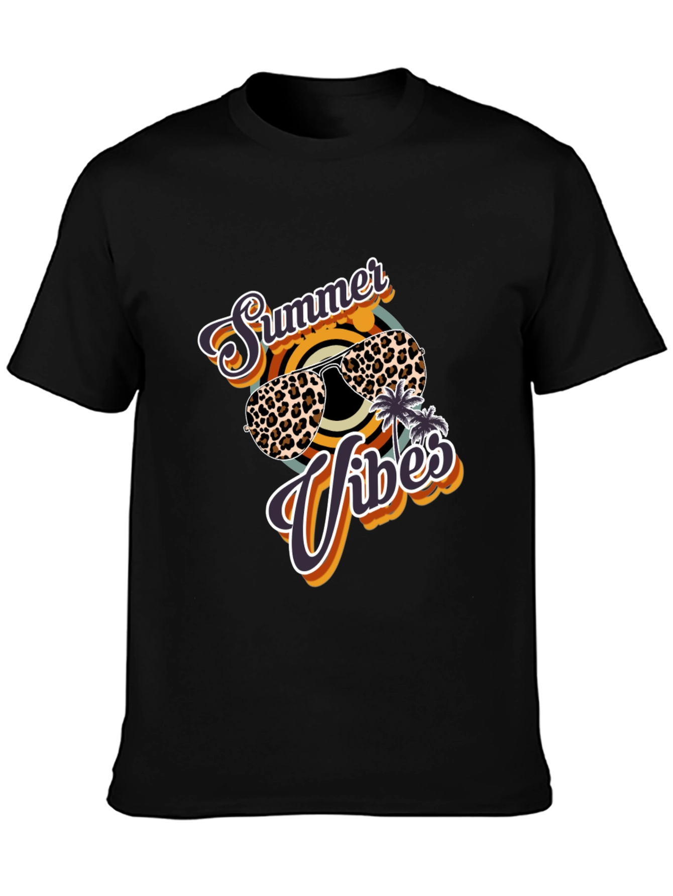 Summer Vibes Leopard Print T-Shirt