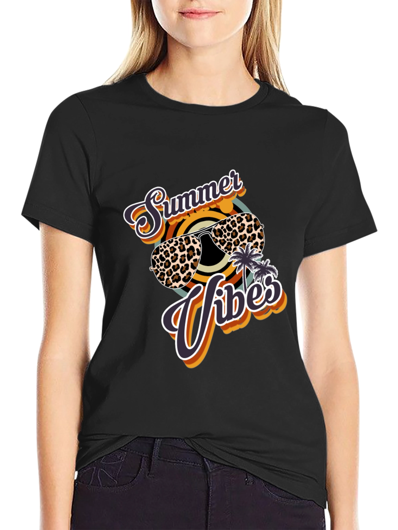 Summer Vibes Leopard Print T-Shirt
