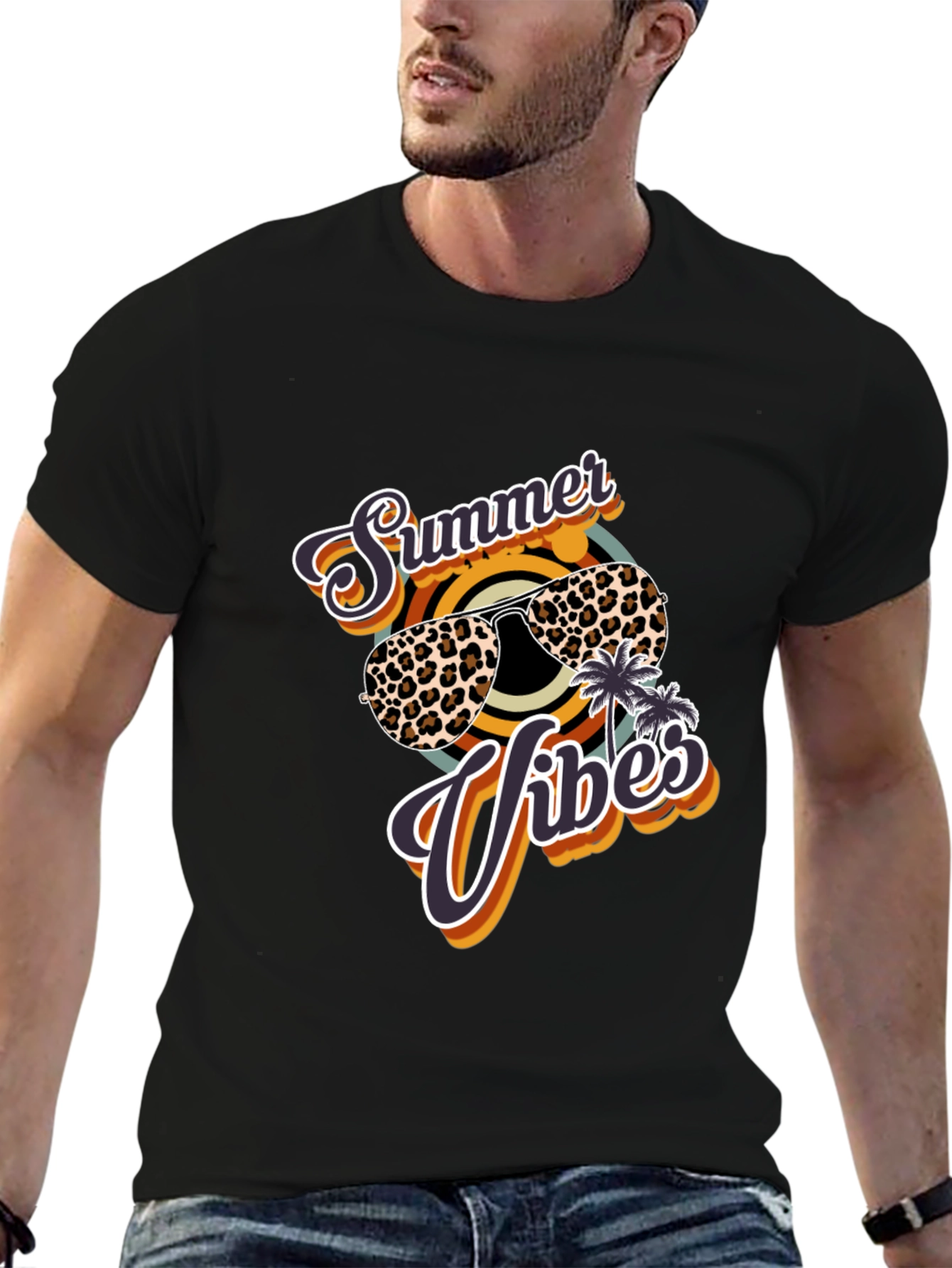 Summer Vibes Leopard Print T-Shirt