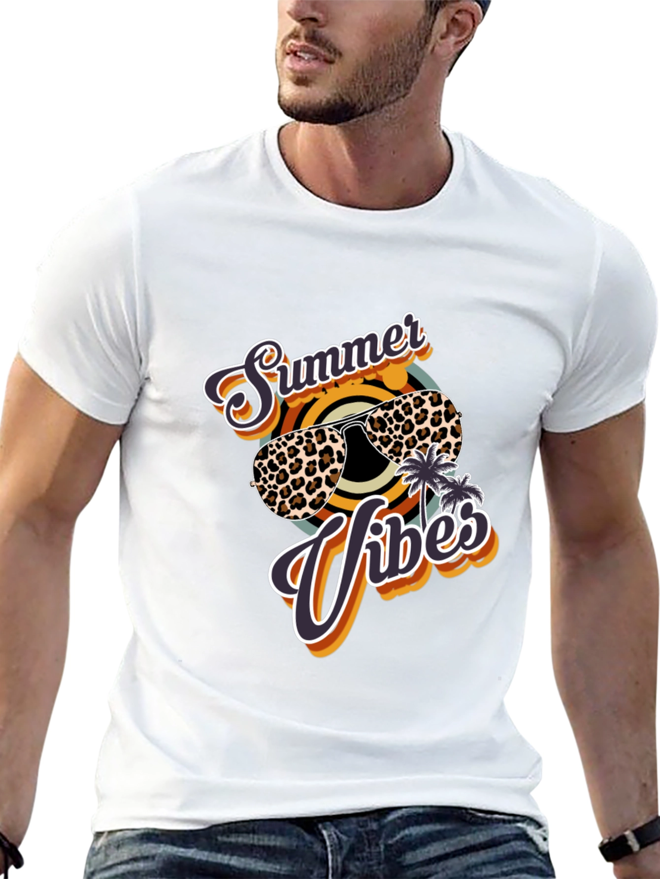 Summer Vibes Leopard Print T-Shirt