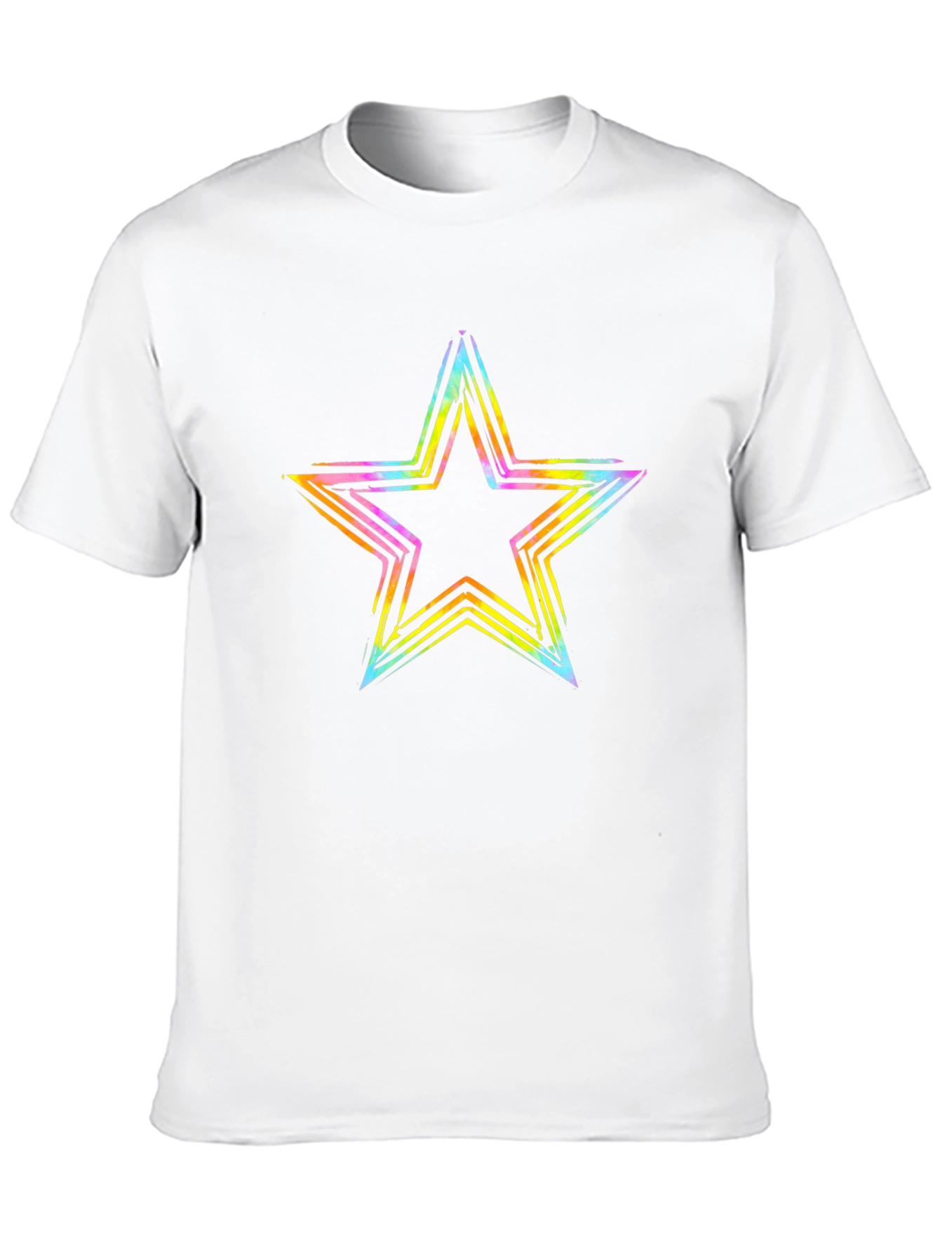 Neon Star Graphic T-Shirt - Casual Wear