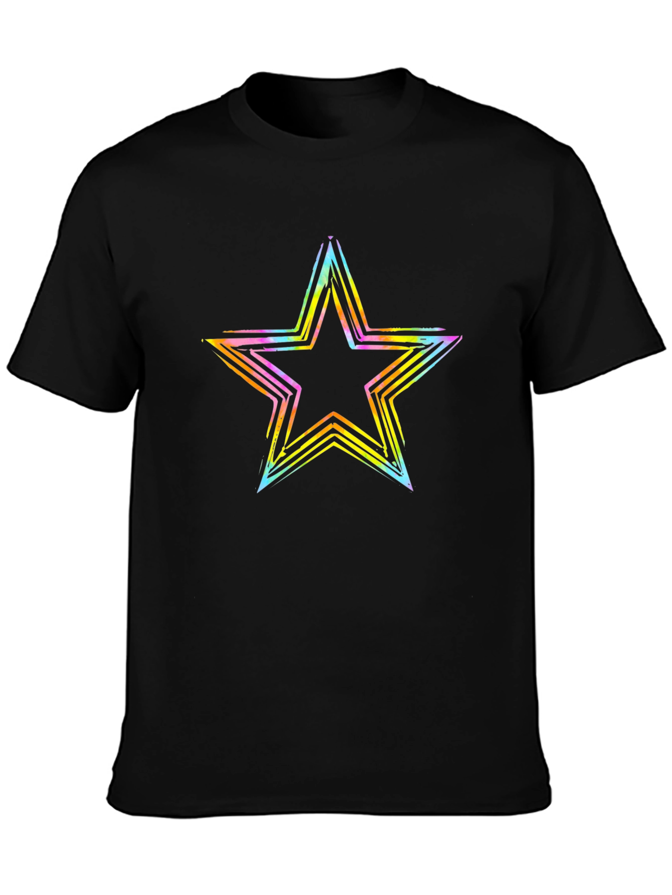 Neon Star Graphic T-Shirt - Casual Wear