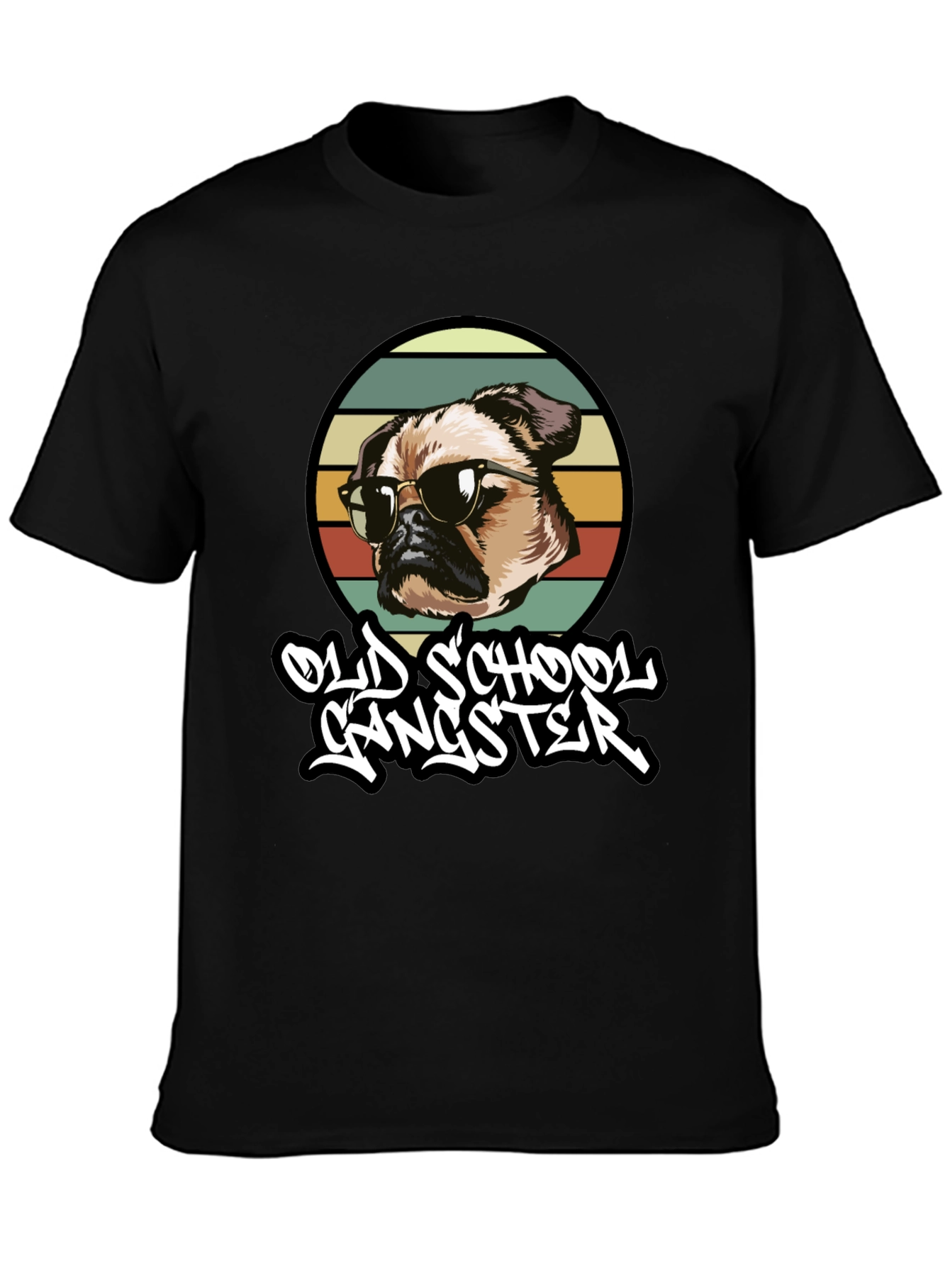 Old School Gangster Dog Graphic T-Shirt
