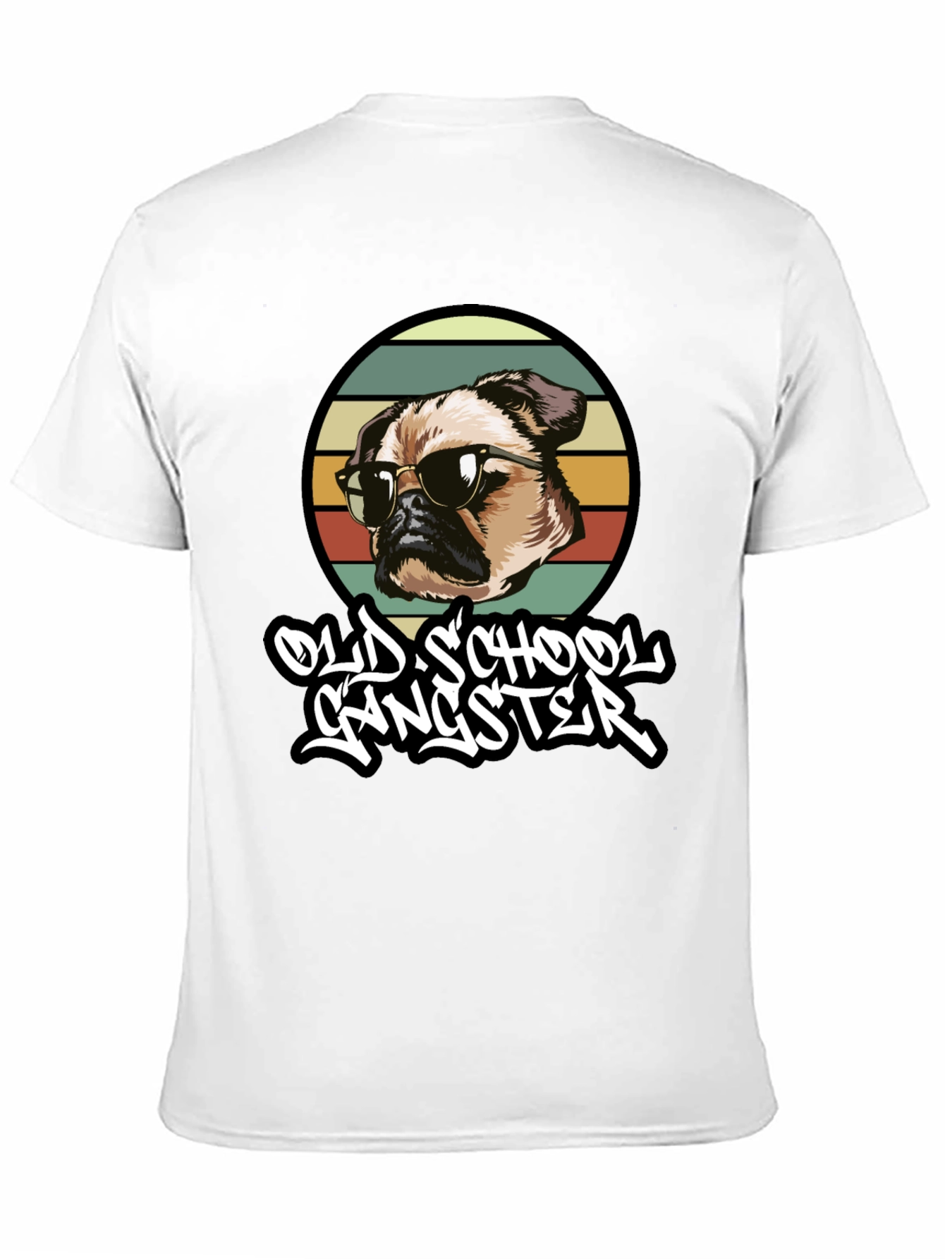 Old School Gangster Dog Graphic T-Shirt