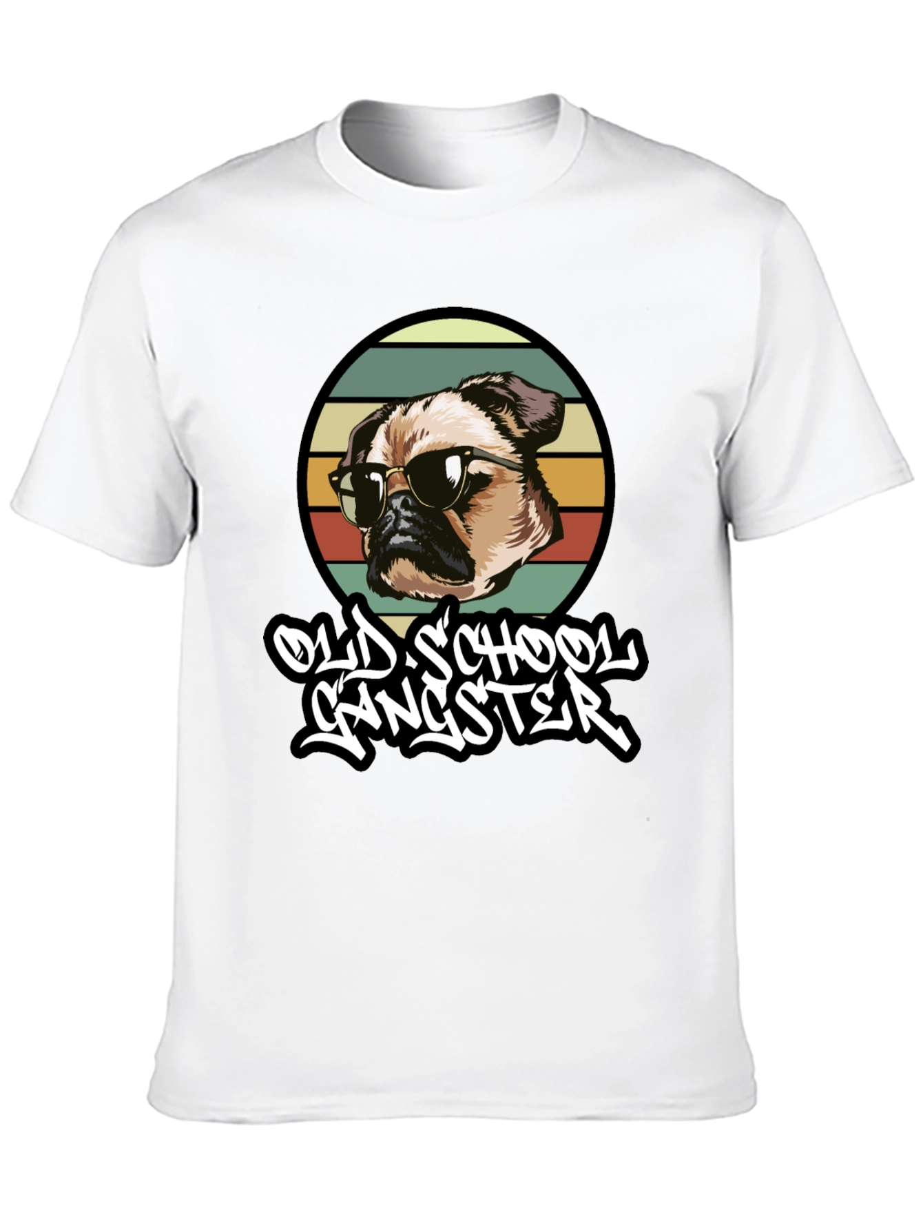 Old School Gangster Dog Graphic T-Shirt
