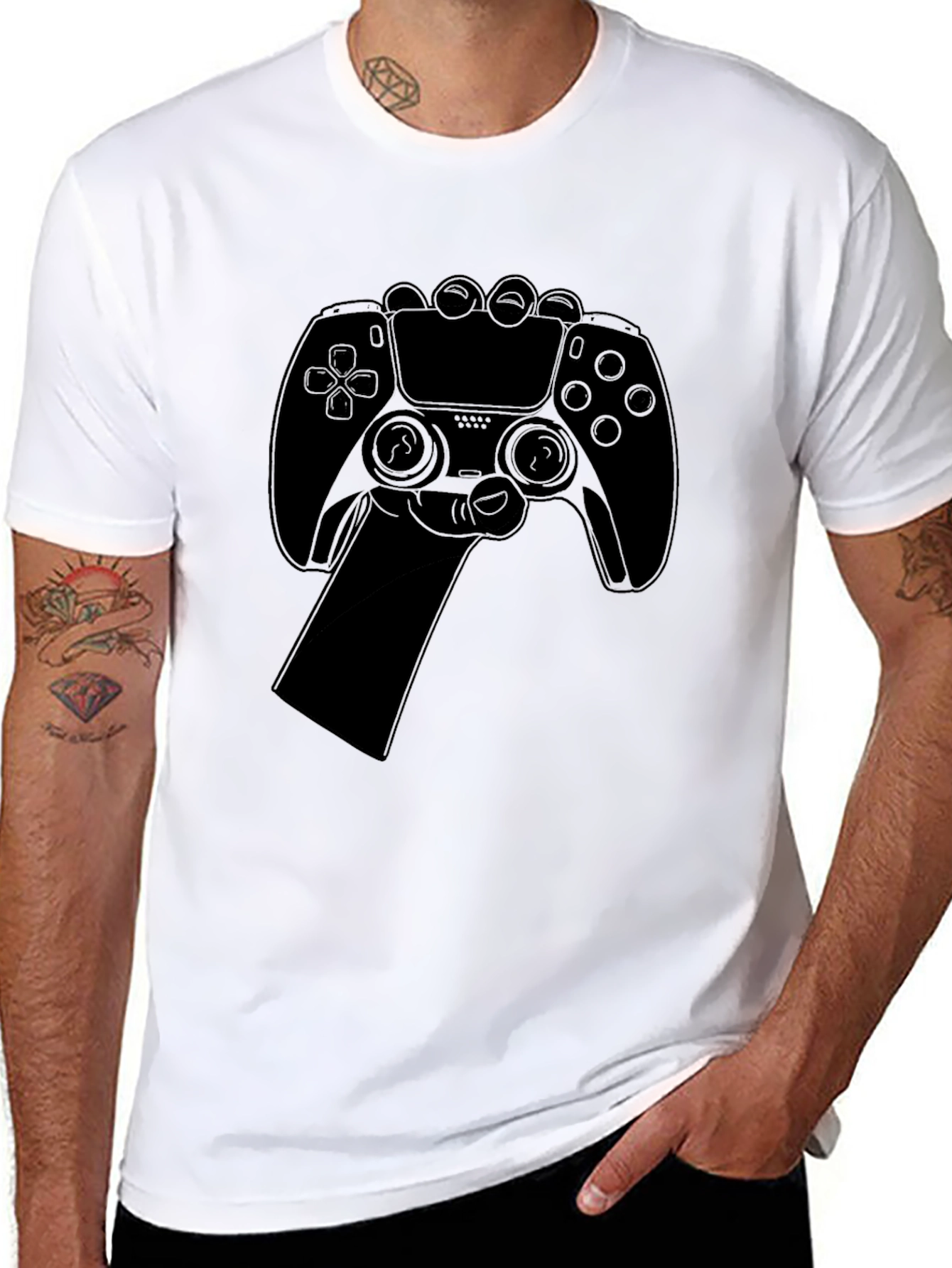Gamer Controller Graphic Tee - Black