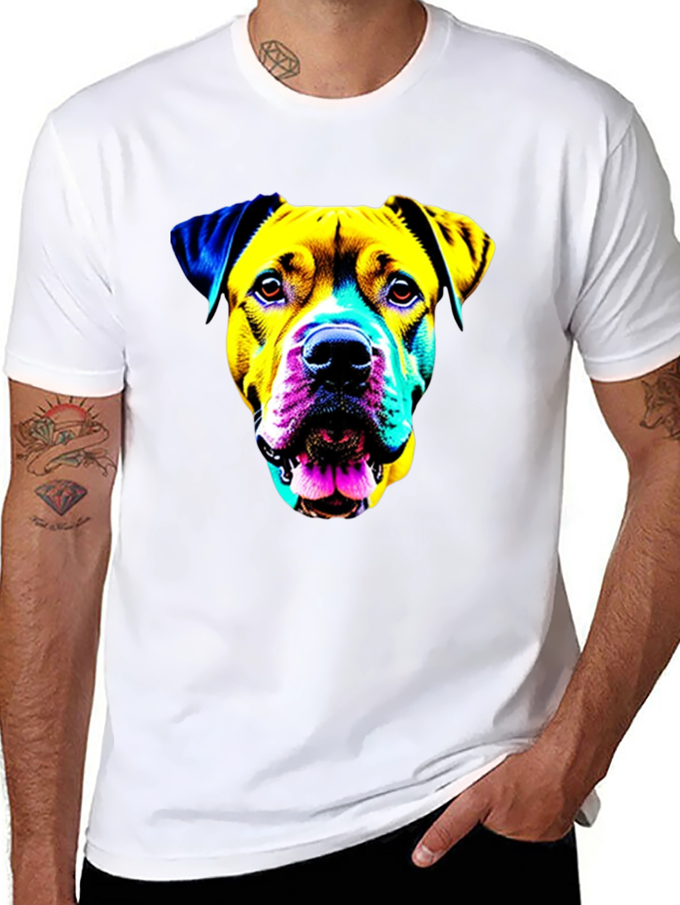 Dog Pop Art T-Shirt - Black Graphic Tee