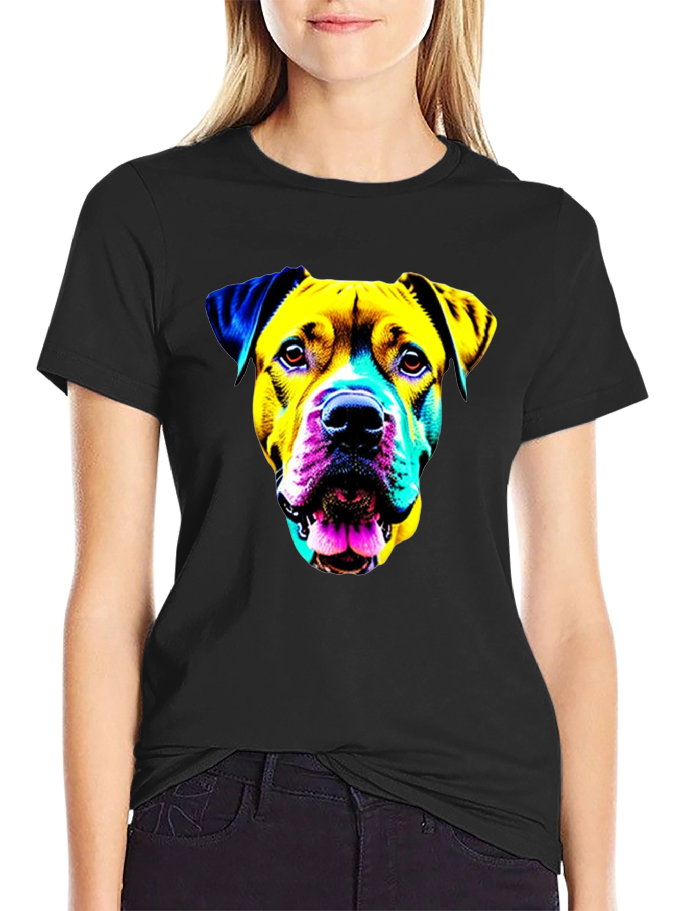 Dog Pop Art T-Shirt - Black Graphic Tee