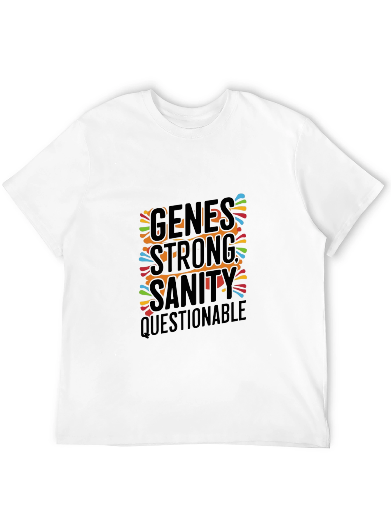 Genes Strong Sanity Questionable Mens Black T-Shirt