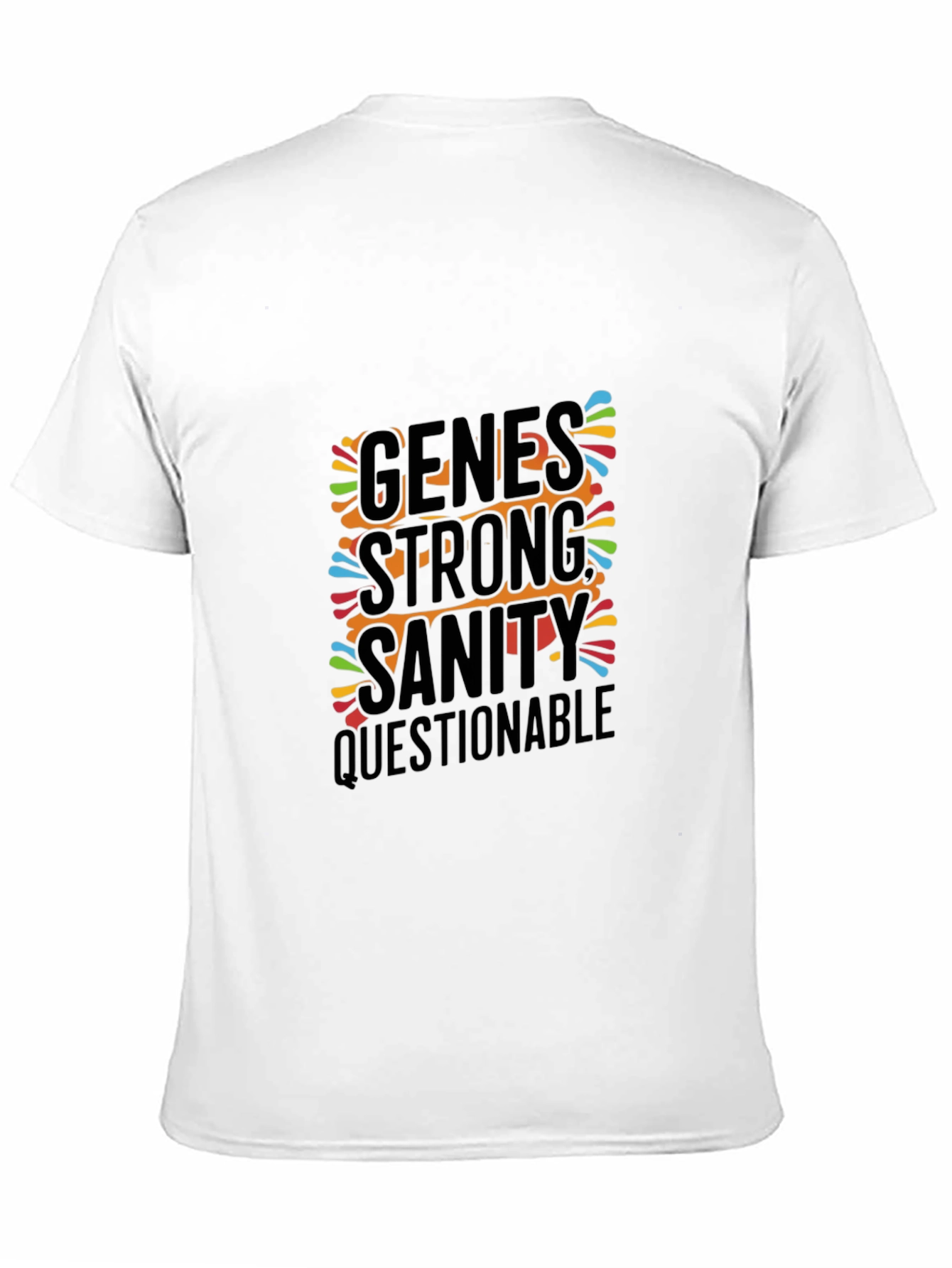Genes Strong Sanity Questionable Mens Black T-Shirt