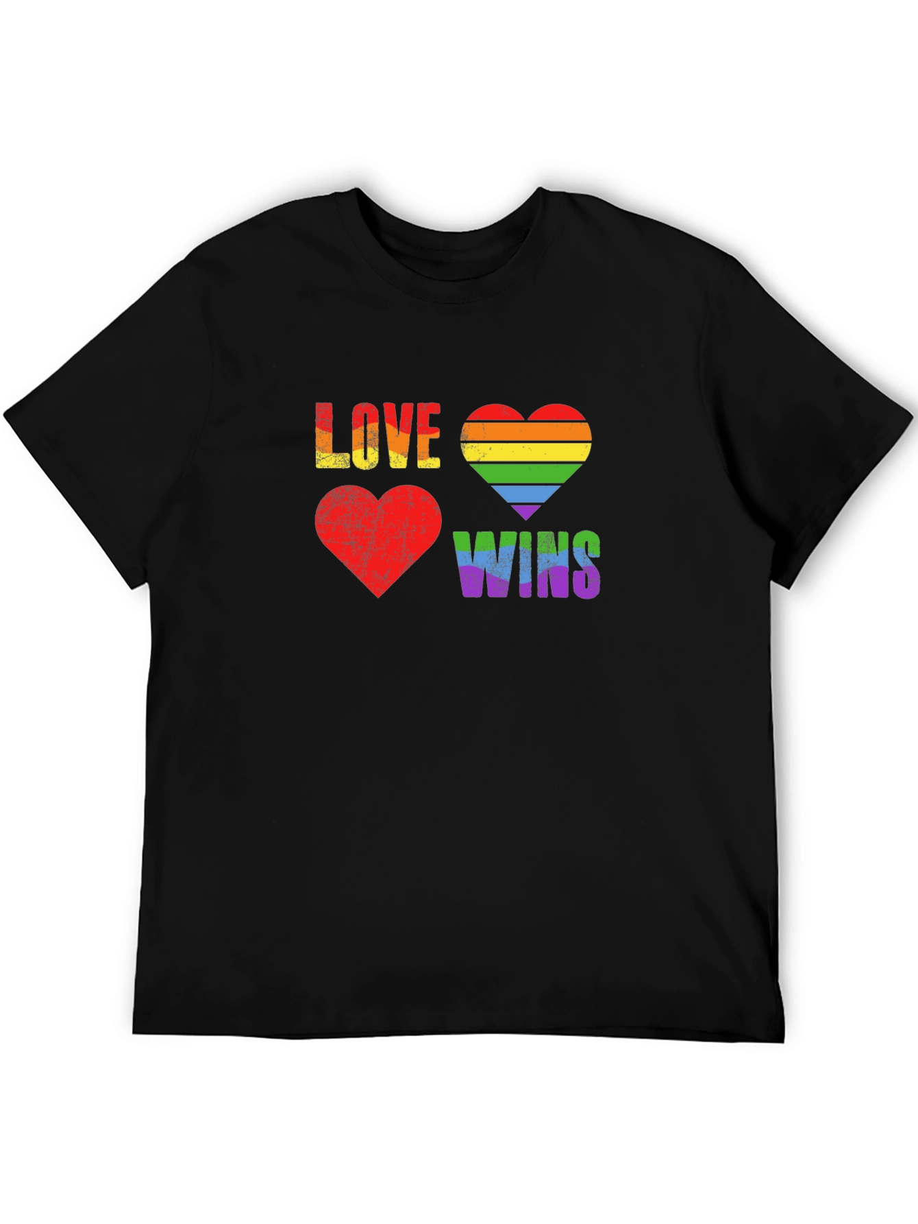 Love Wins Rainbow Heart Graphic Tee