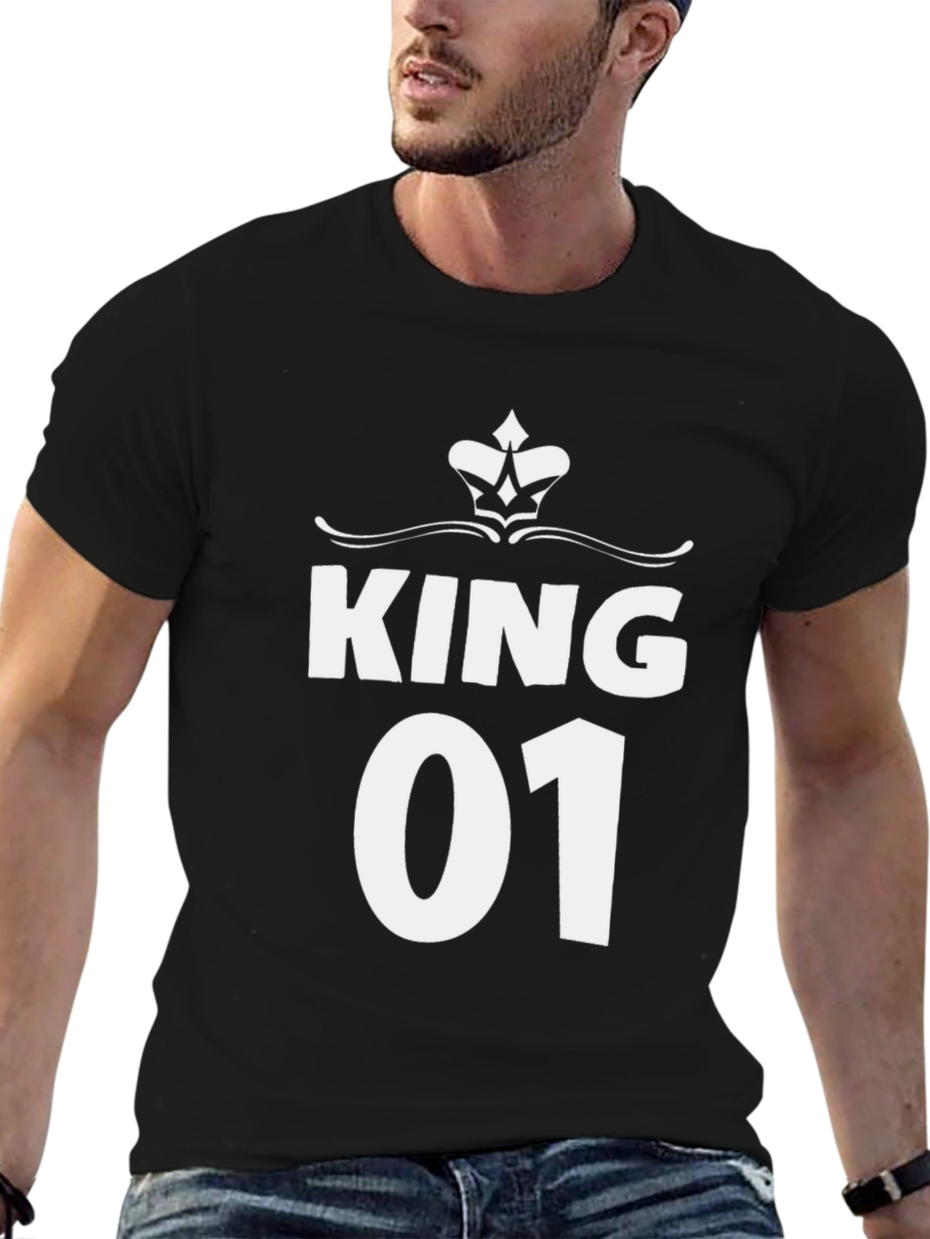 King 01 Graphic Tee - Black Cotton T-Shirt