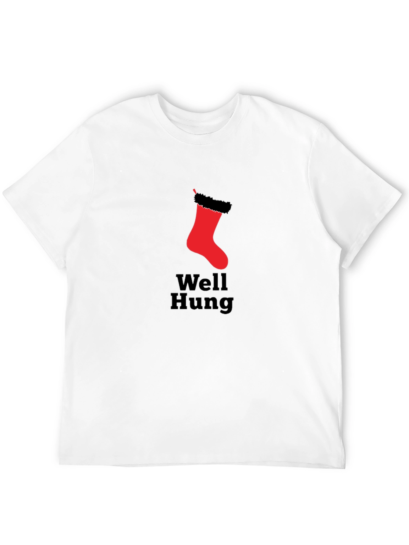 Well Hung Christmas Stocking Graphic T-Shirt