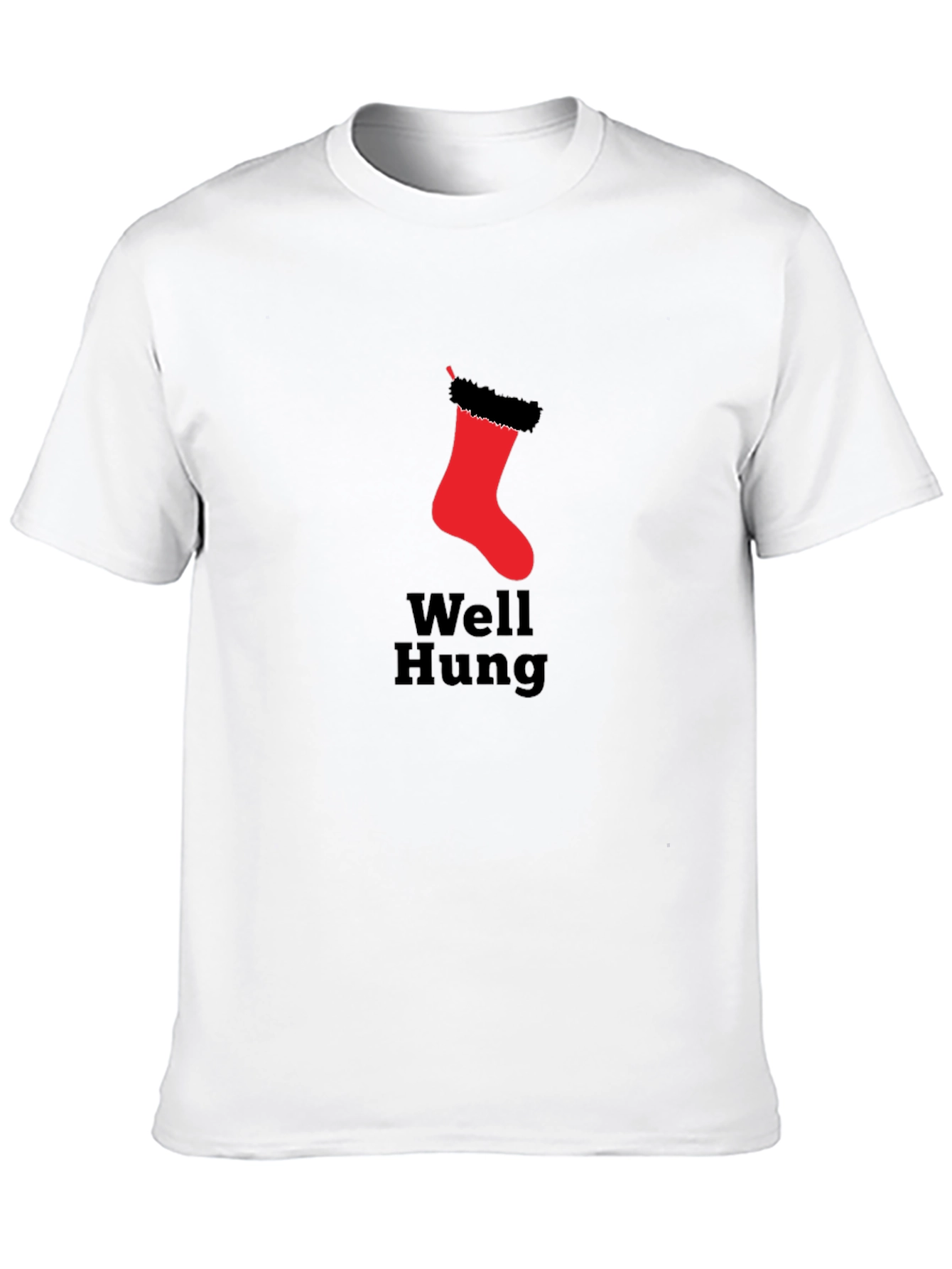 Well Hung Christmas Stocking Graphic T-Shirt
