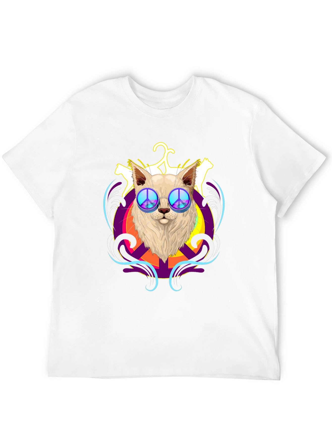 Peace Cat T-Shirt - Black