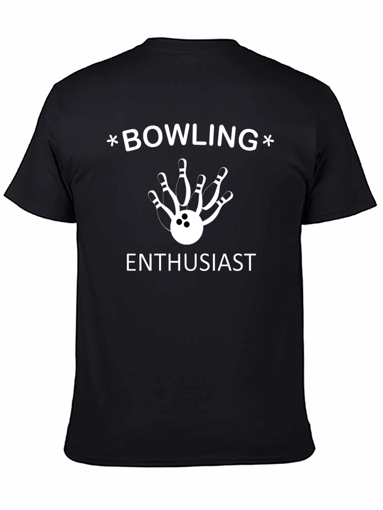Bowling Enthusiast Graphic Tee - Black