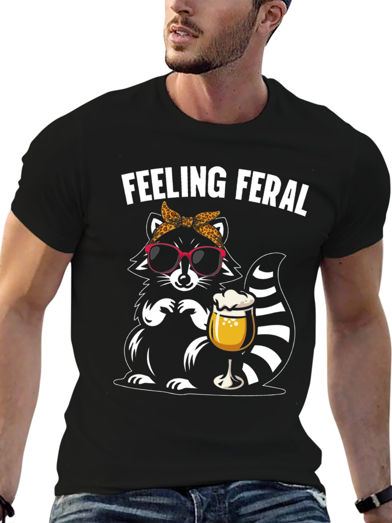 Feeling Feral Raccoon Graphic T-Shirt