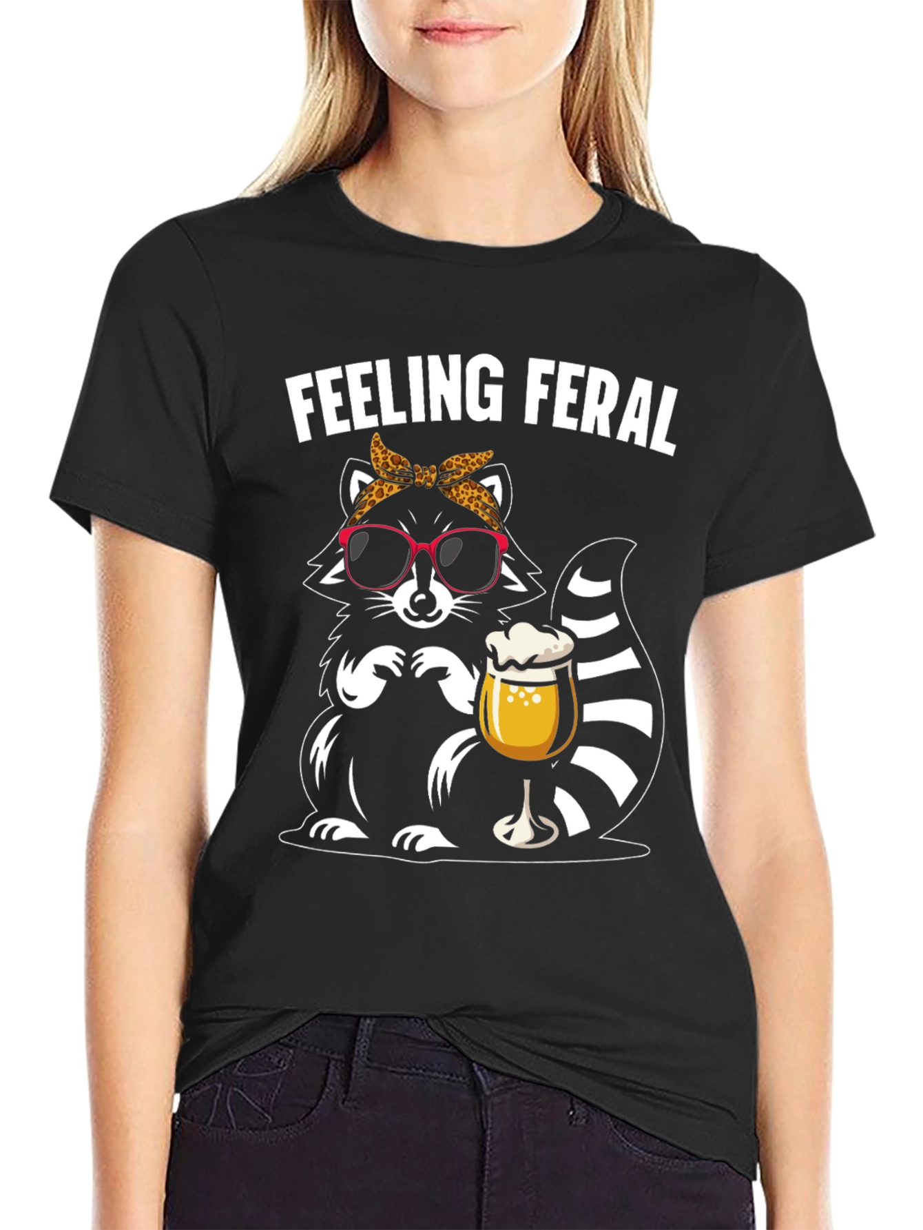Feeling Feral Raccoon Graphic T-Shirt