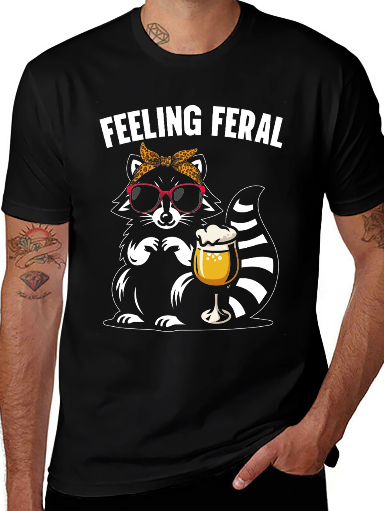 Feeling Feral Raccoon Graphic T-Shirt