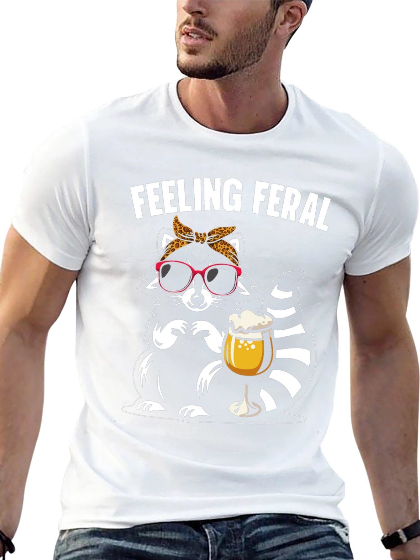 Feeling Feral Raccoon Graphic T-Shirt