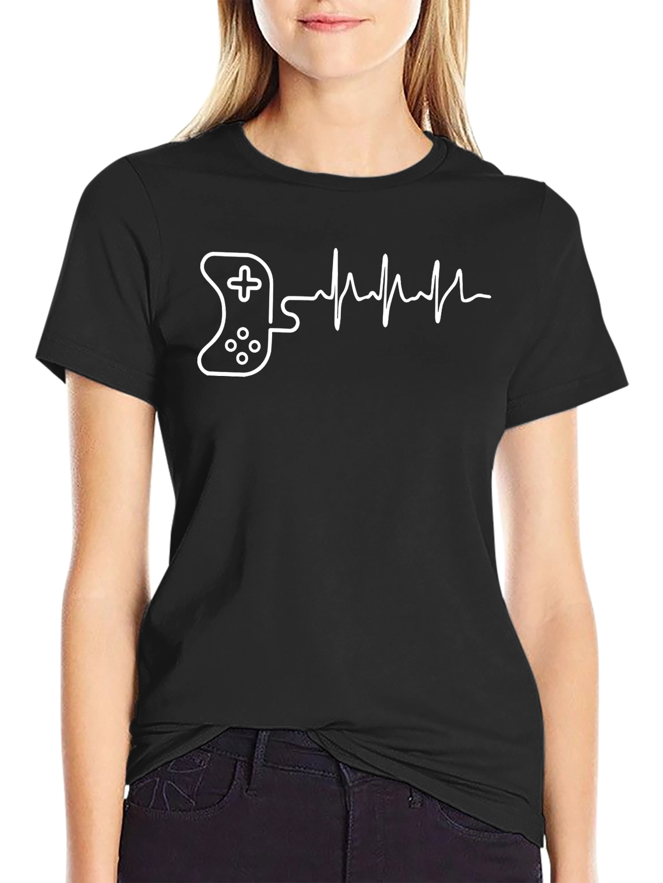 Gamer Heartbeat T-Shirt - Black