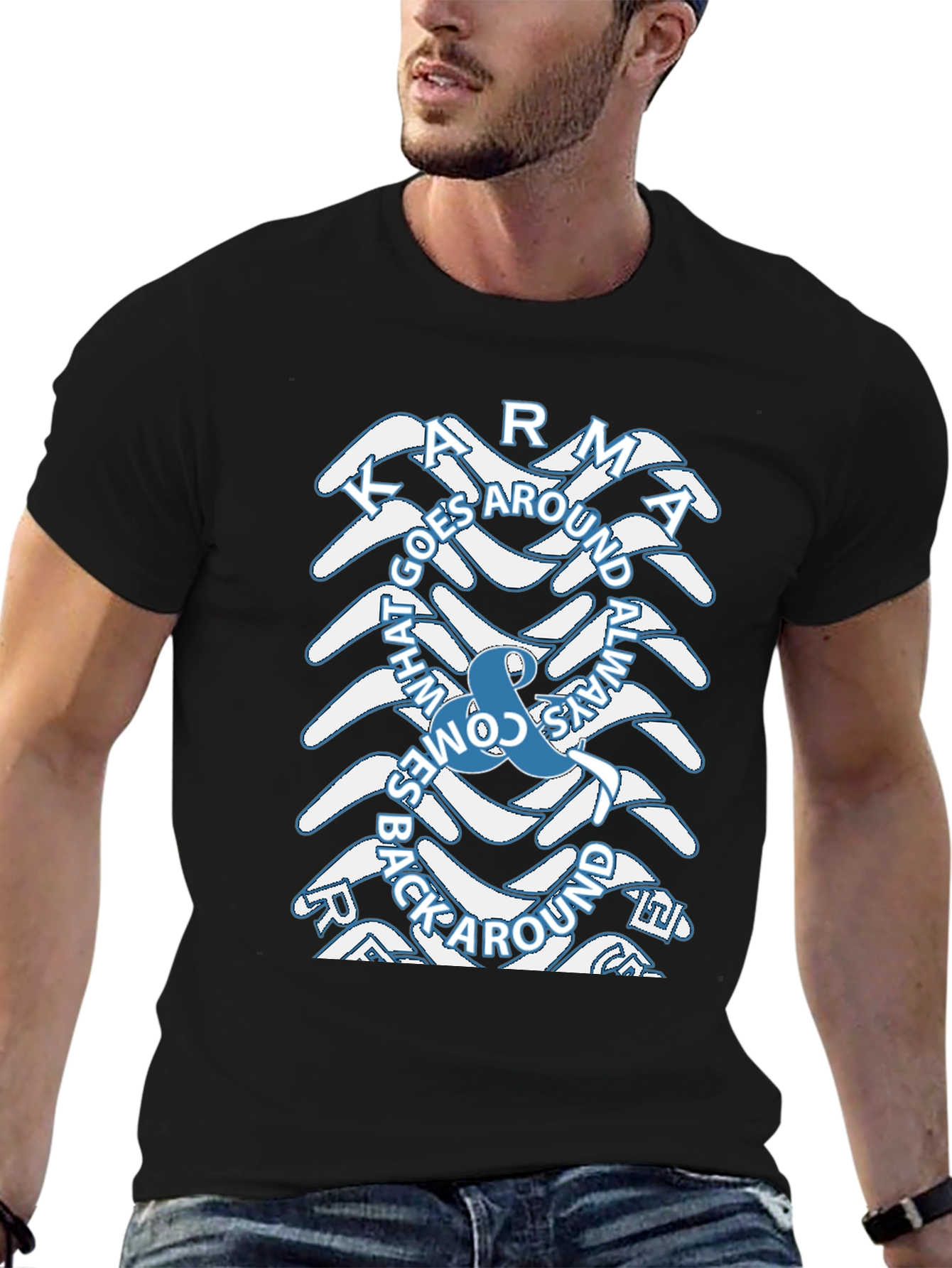 Karma Boomerang Graphic Tee - Trendy & Unique