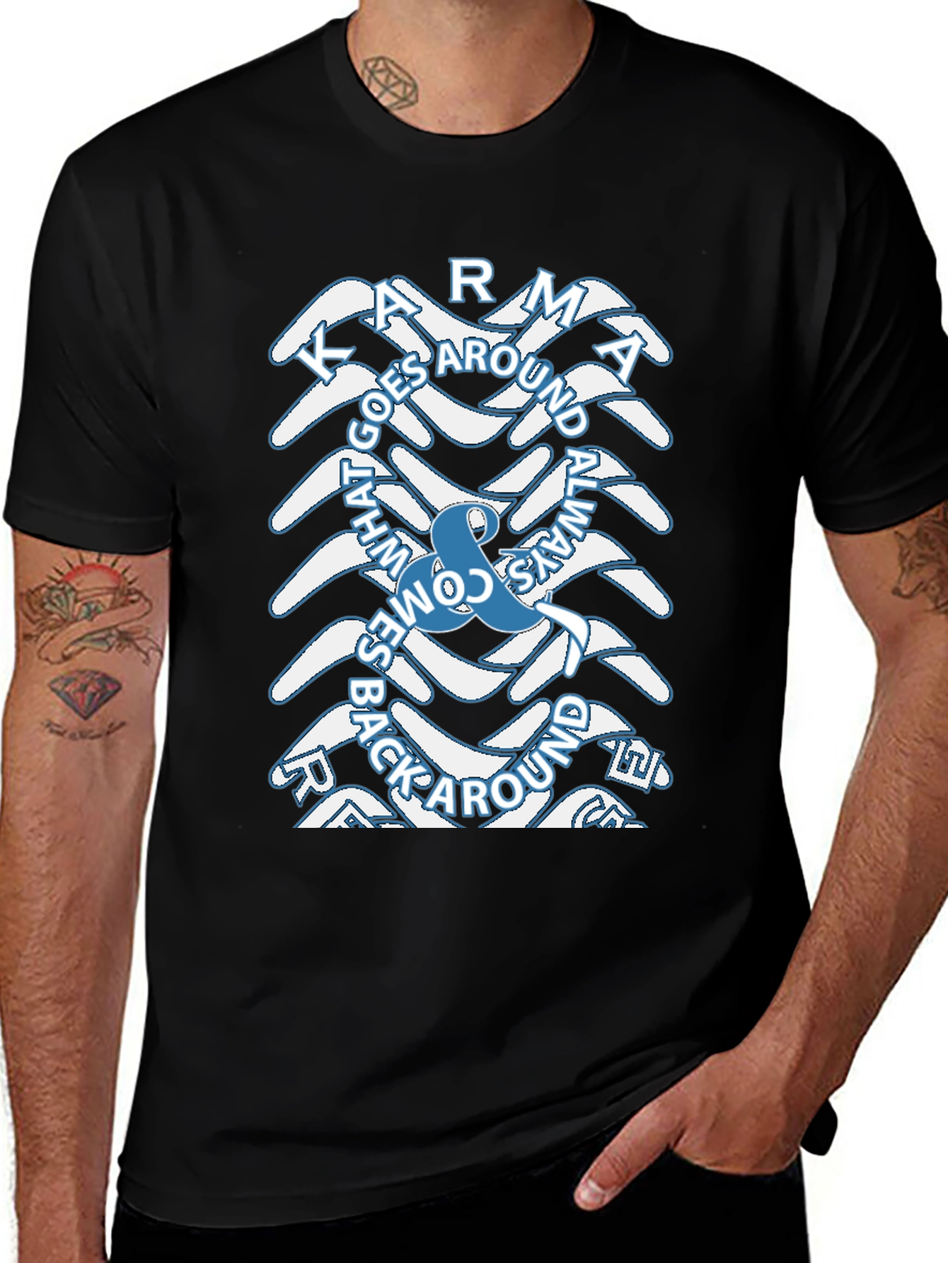 Karma Boomerang Graphic Tee - Trendy & Unique