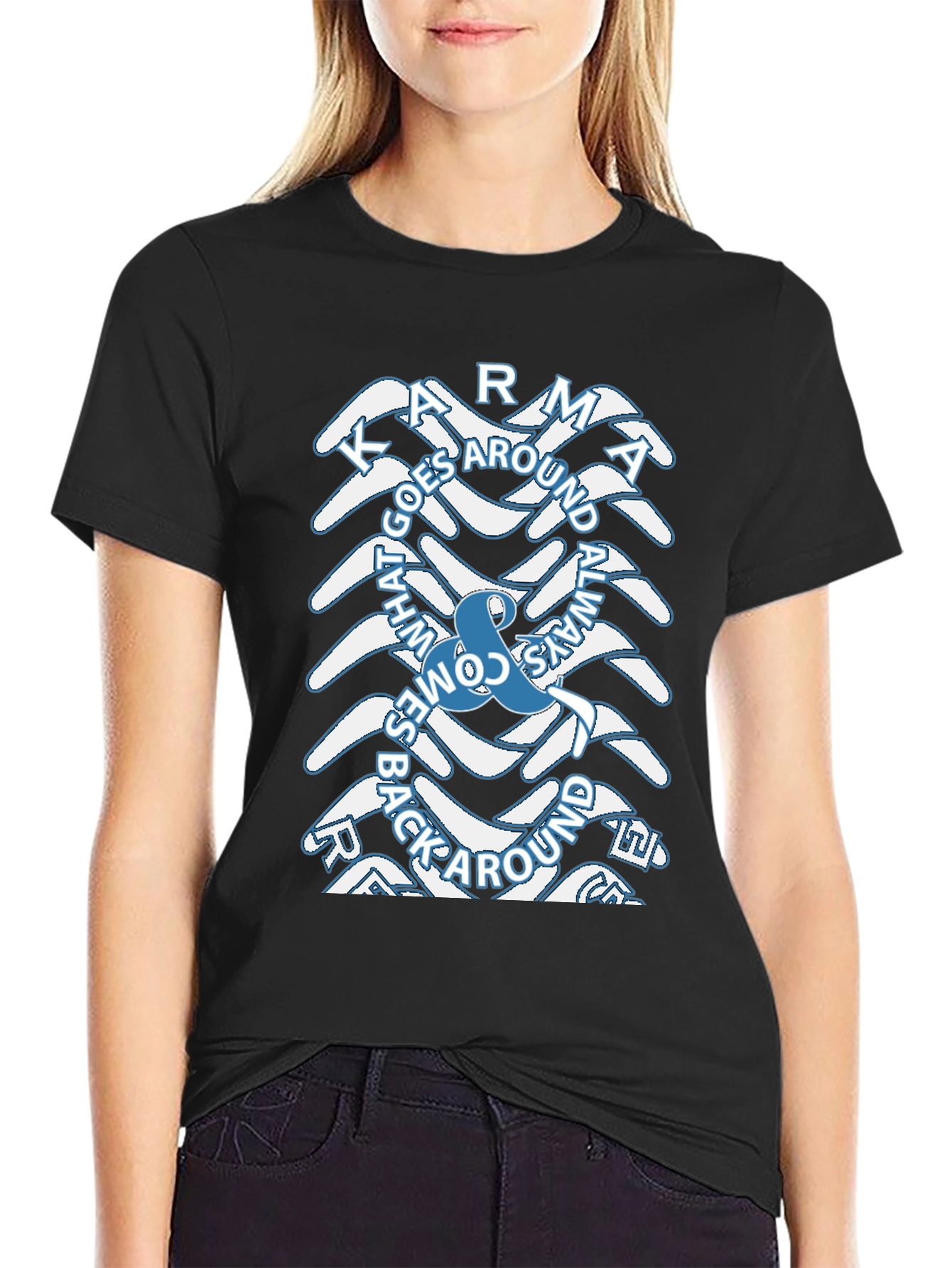 Karma Boomerang Graphic Tee - Trendy & Unique