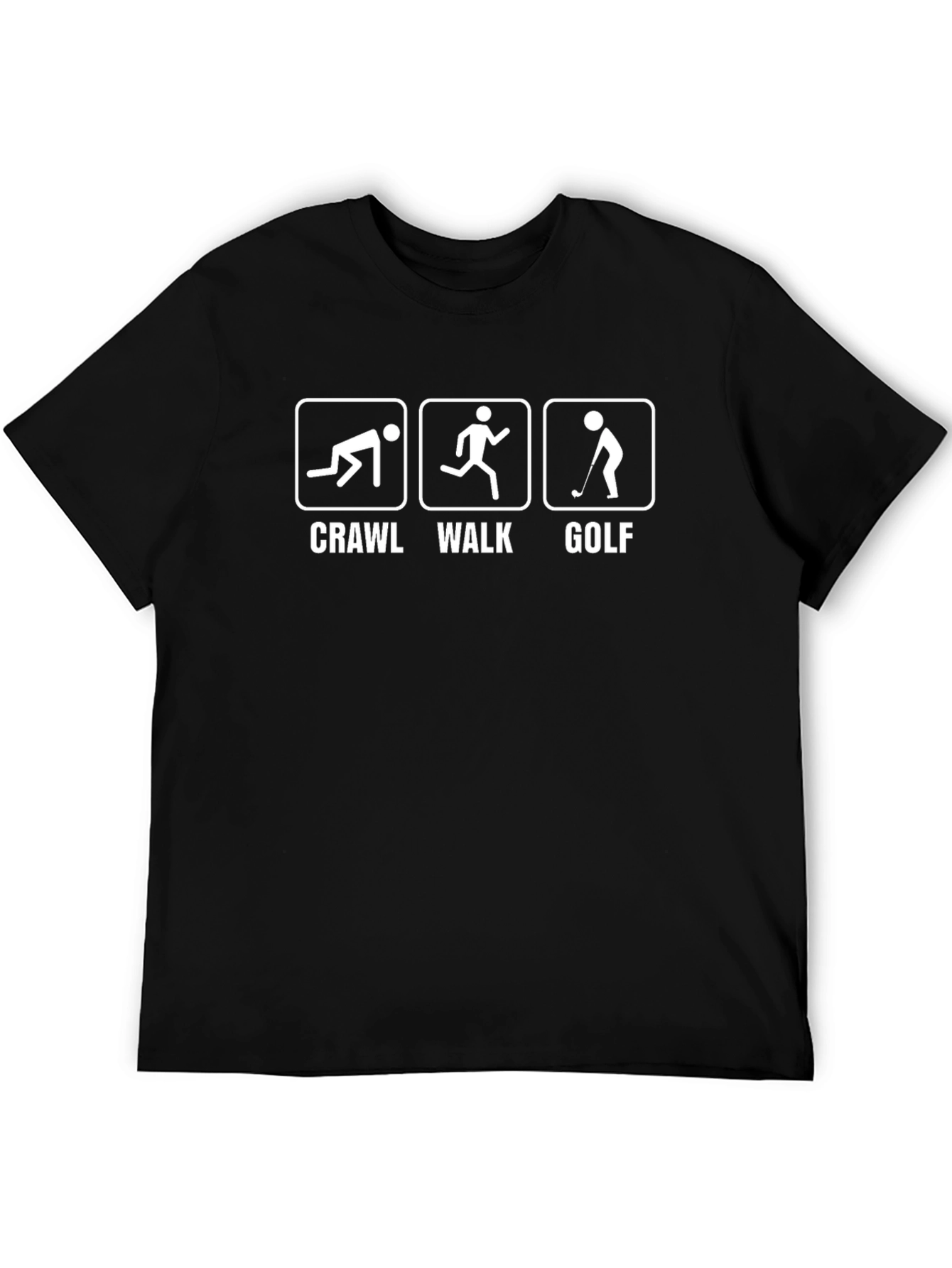 Crawl Walk Golf Black Graphic Tee