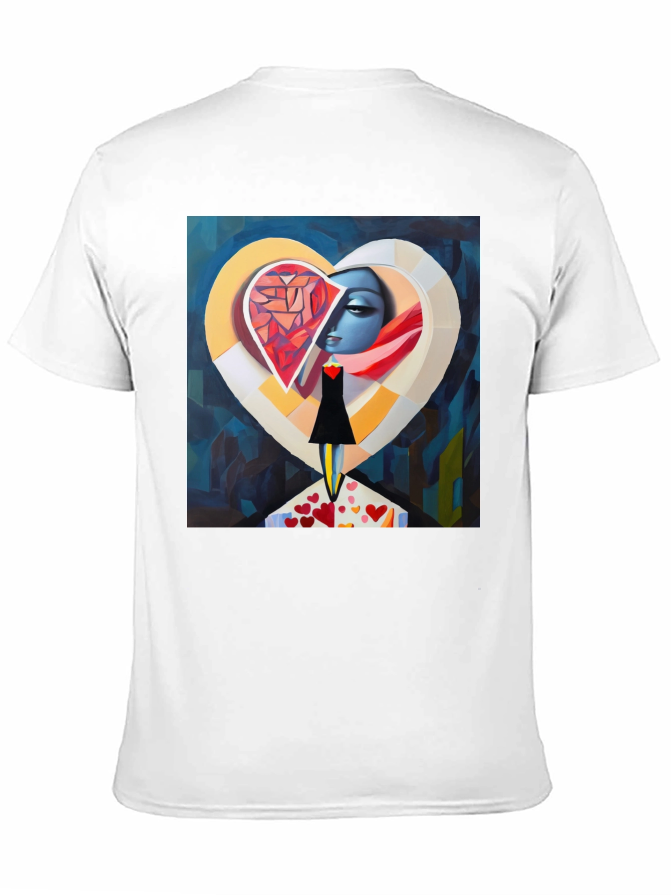 Abstract Heart Graphic Black T-Shirt