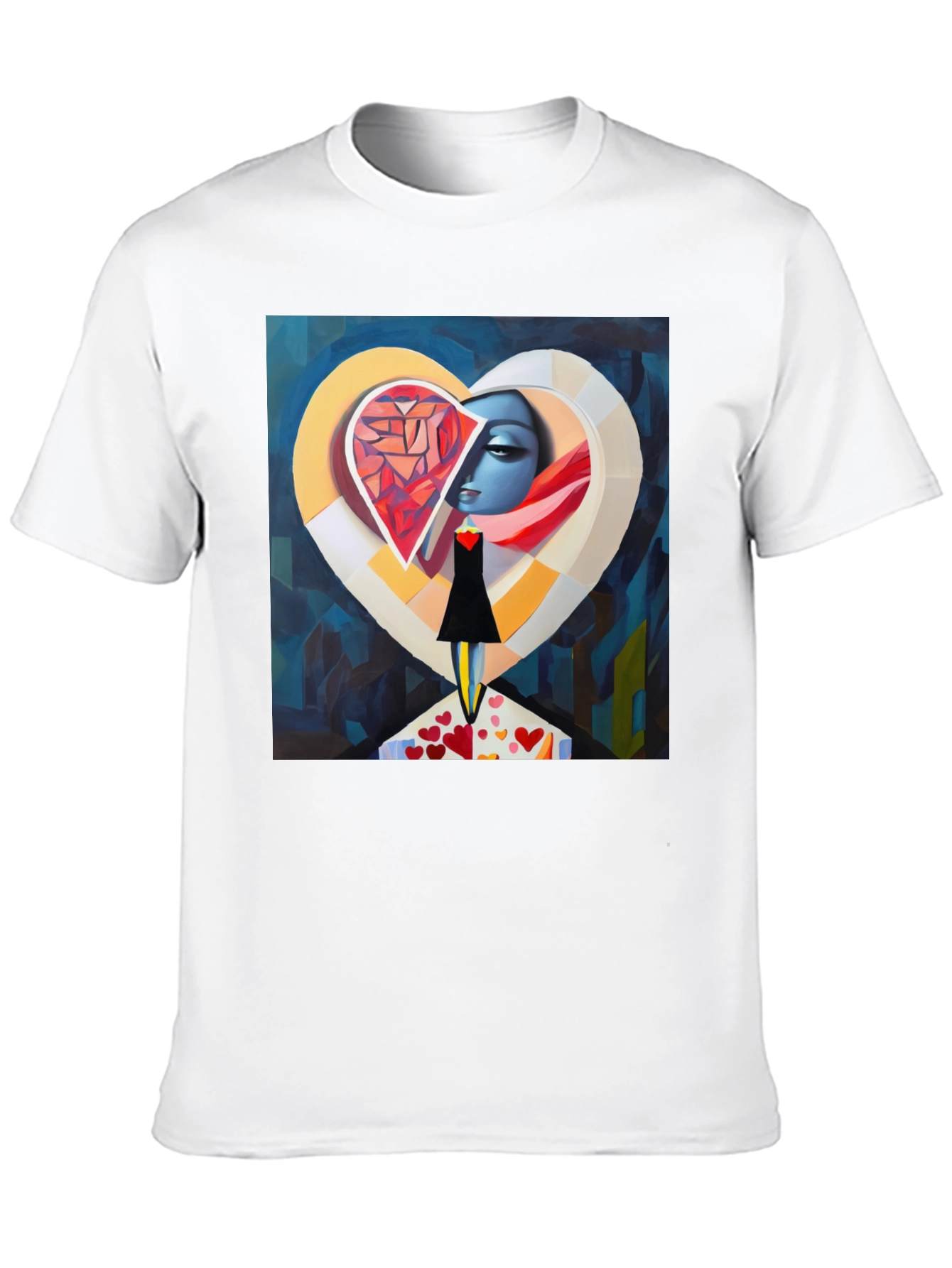 Abstract Heart Graphic Black T-Shirt