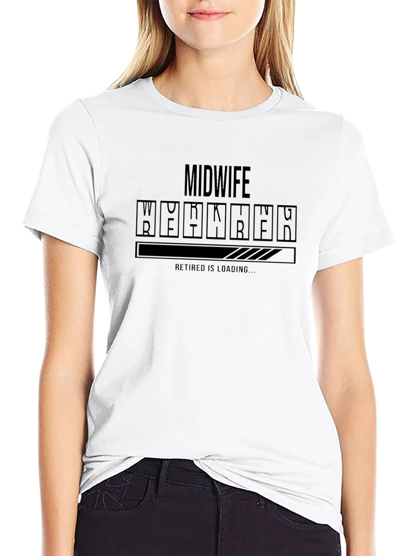 Midwife Retired Loading T-Shirt Funny Retirement Tee